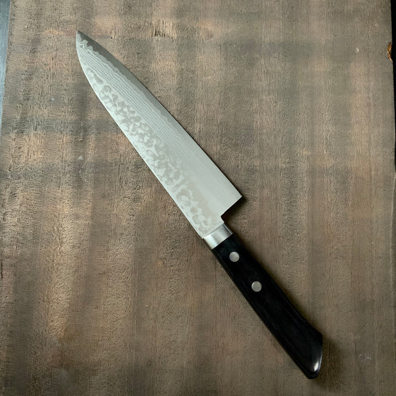 Haku-un Gyuto knife  with a 17-layer stainless steel cladding 本鍛造白雲  Ｖ金10号口金付積層牛刀 180mm