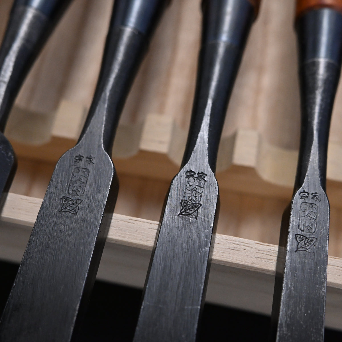 宗家大内 追入組鑿 紫檀柄 桐箱付    Ouchi Bench chisels set RoseWood Handle by Ouchi 4th generation #7