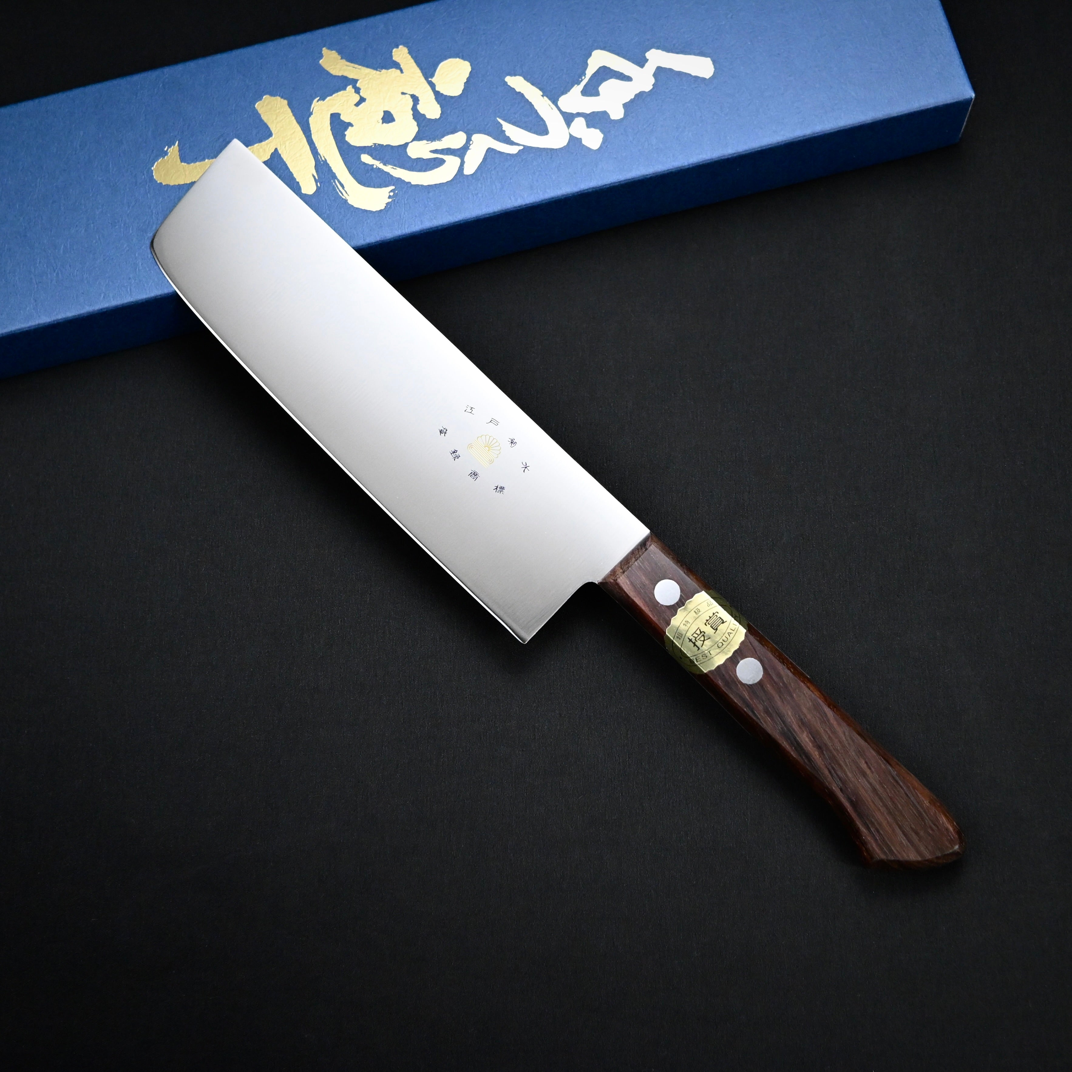 江戸菊水 ステンレス 薄刃包丁 165mm ローズ柄     Edo Kikusui Stainless Steel Usuba Knife