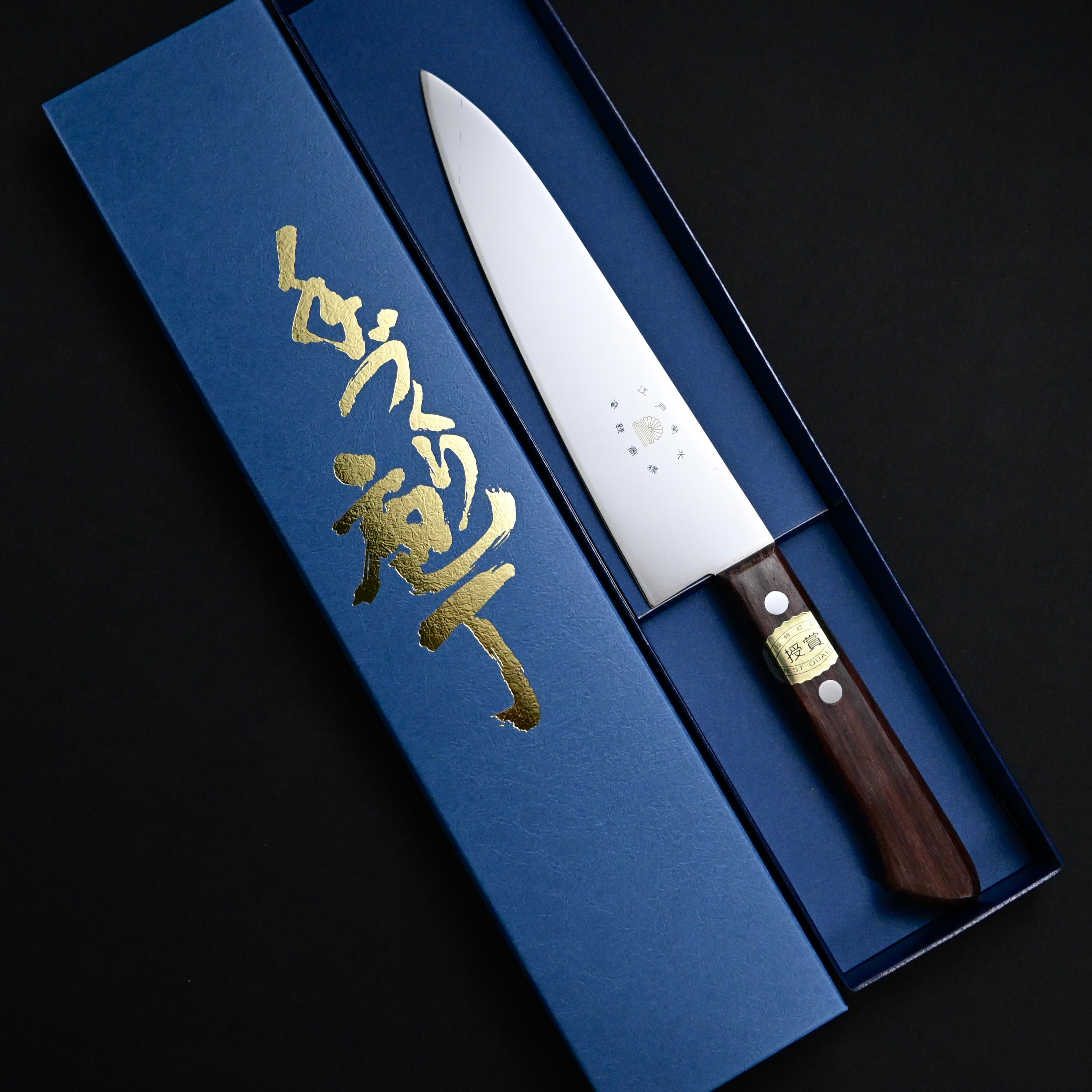 江戸菊水 ステンレス 牛刀包丁180mm ローズ柄    180mm  Edo Kikusui Stainless Steel Gyuto Knife