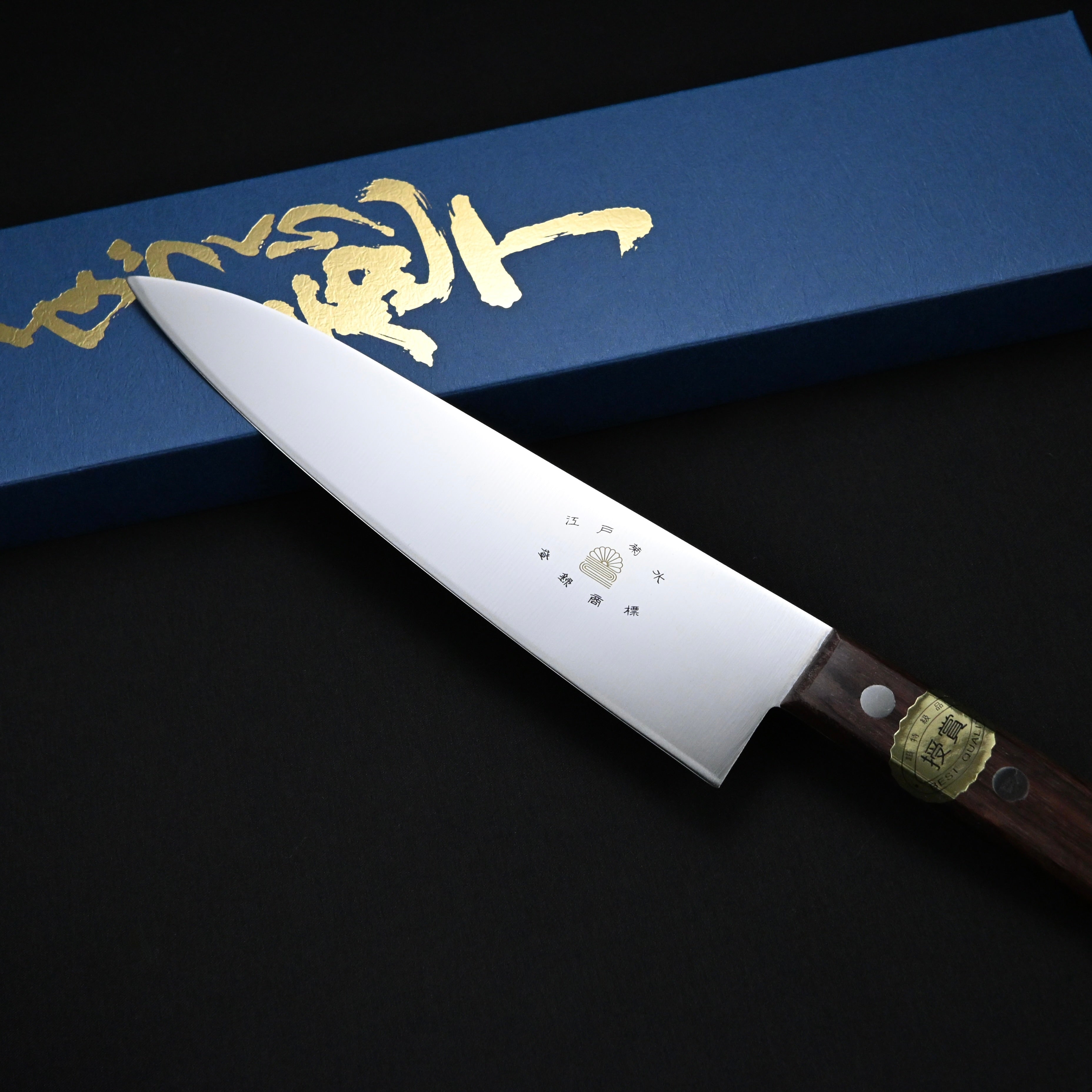 江戸菊水 ステンレス 牛刀包丁180mm ローズ柄    180mm  Edo Kikusui Stainless Steel Gyuto Knife