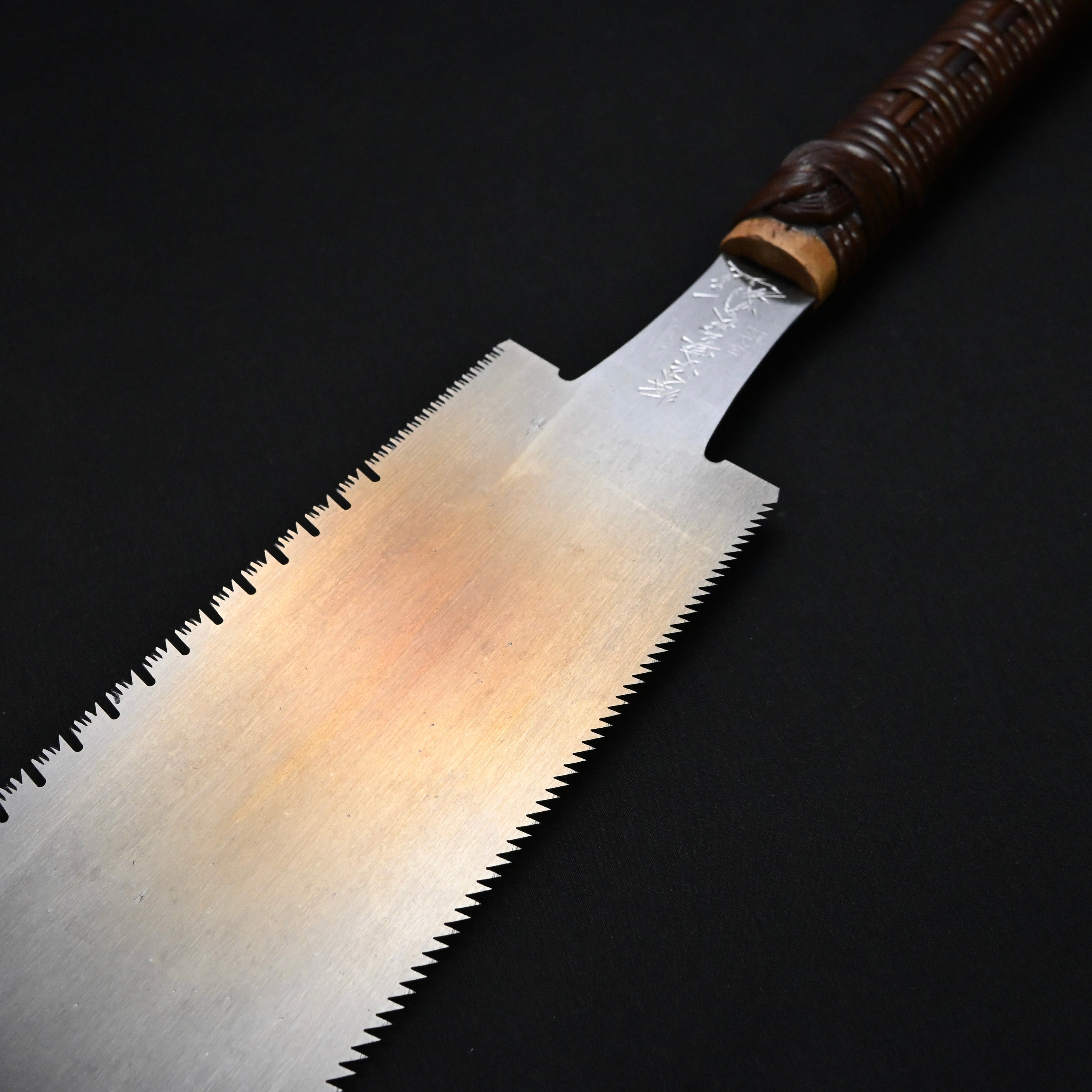 #248  Nagakatsu Double Edge Saw Eddy Type Handles set by Kurashige For Hard Wood 長勝鋸 渦巻き柄 両刃鋸 240mm 広葉用