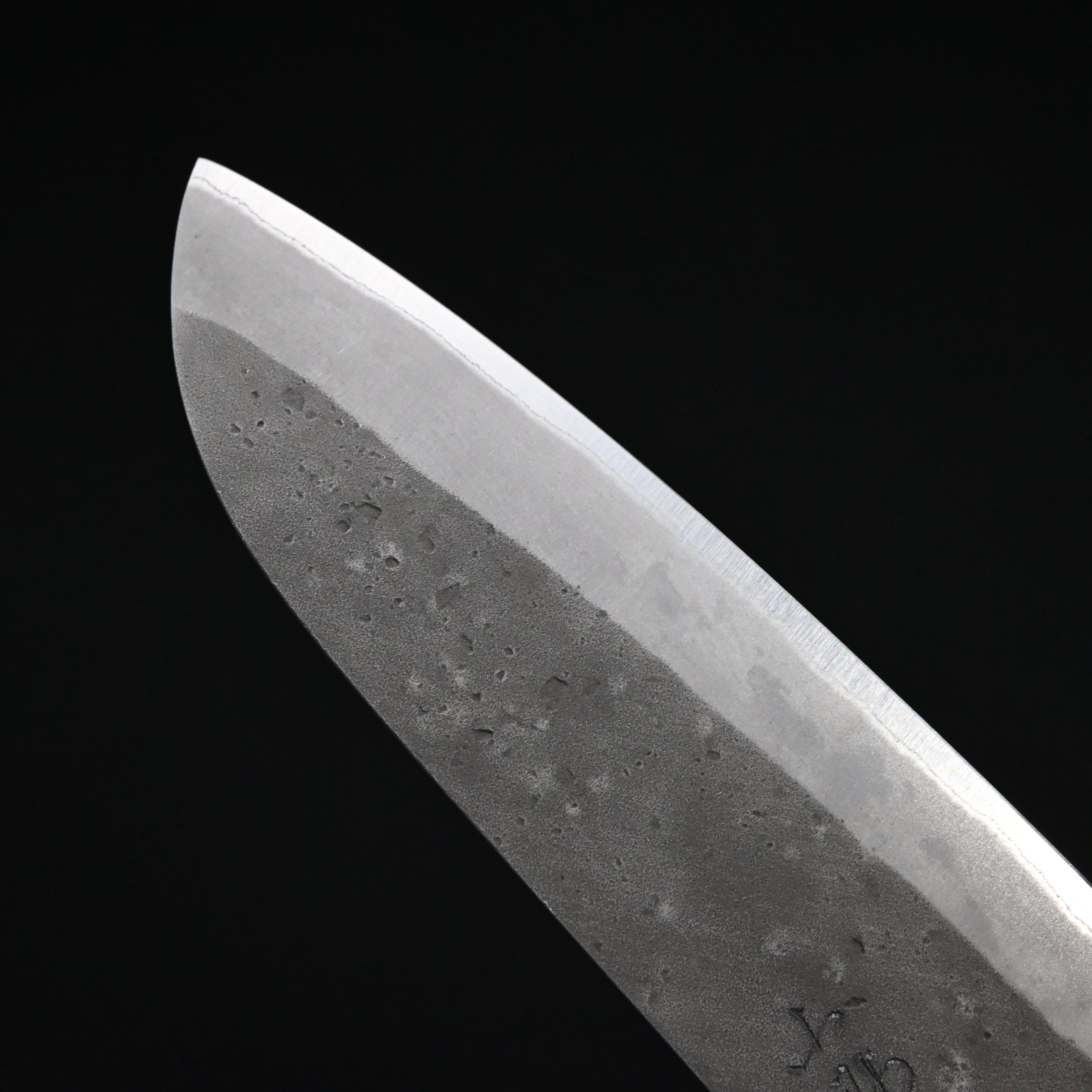 山助 三徳包丁 ステン梨地青紙 八角樫柄 165mm     Yamasuke Santoku knife stainless steel pear finish blue steel