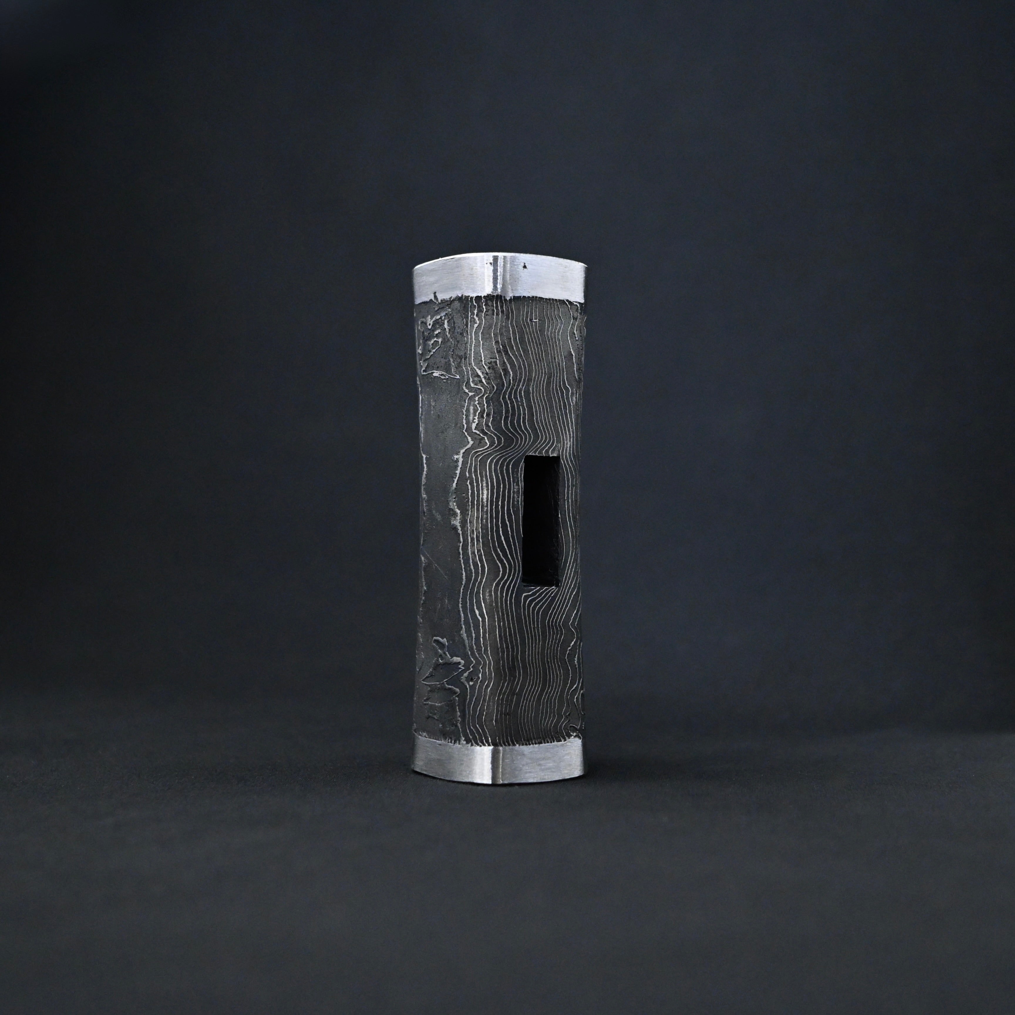 道心斎正行 鋼付四角玄翁 黒木目 120匁   Old stock Masatsura Damascus Hand made Pasting steel  Square Hammers