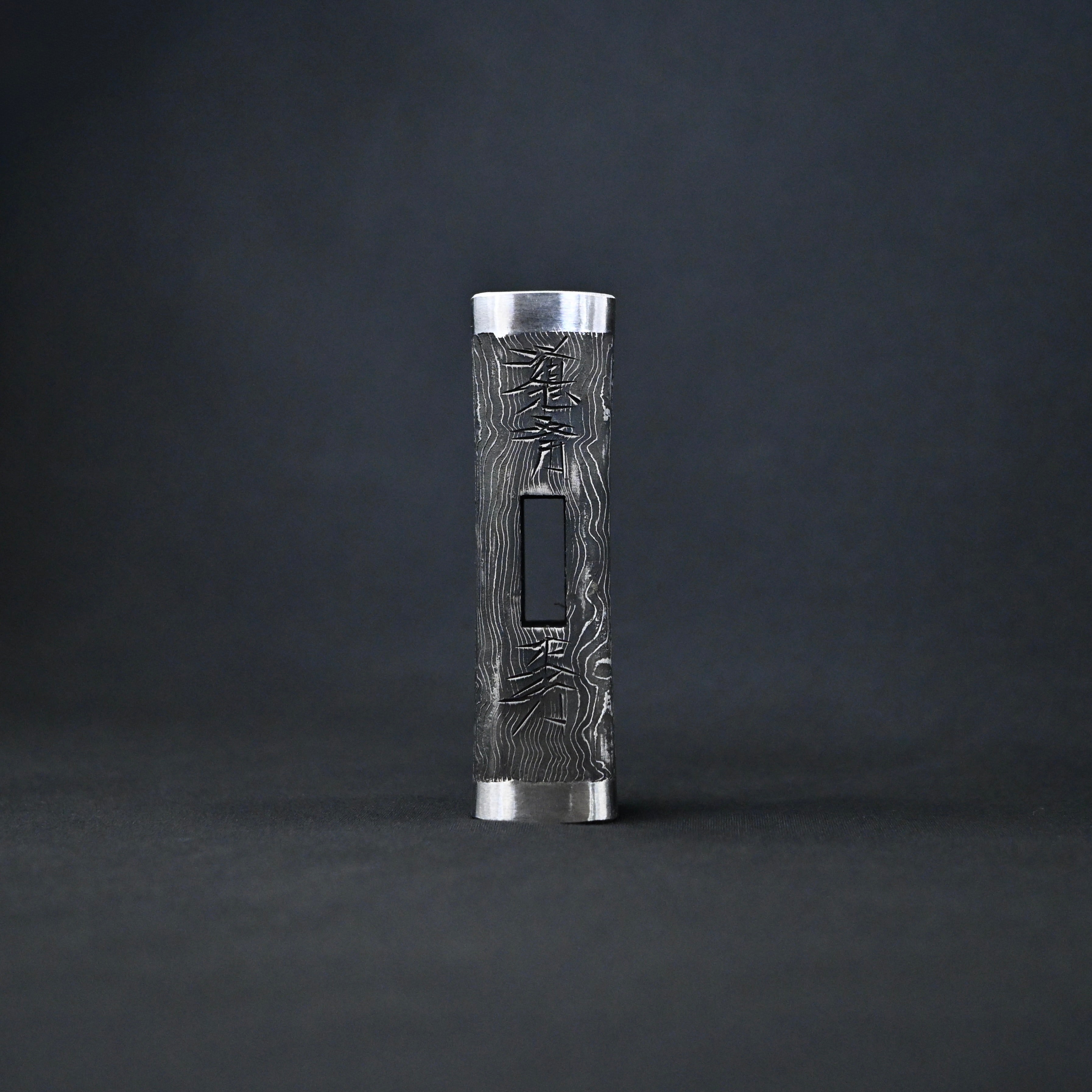 道心斎正行 鋼付四角玄翁 黒木目 120匁   Old stock Masatsura Damascus Hand made Pasting steel  Square Hammers
