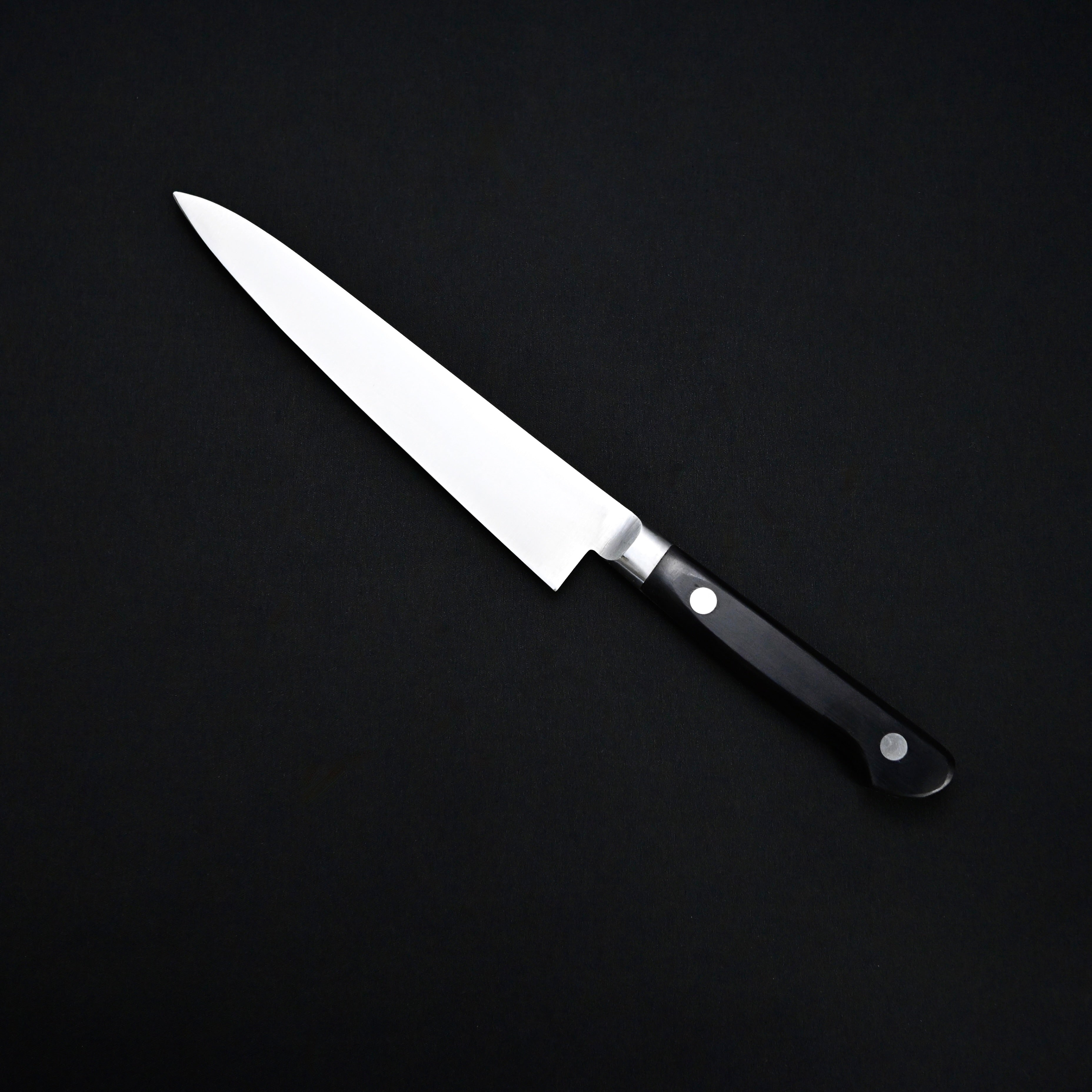#2源助久 日本鋼 つば付 ペティナイフ 150mm  Minamoto Sukehisa Japanese Carbon Steel Tsubatsuki Petit Knife