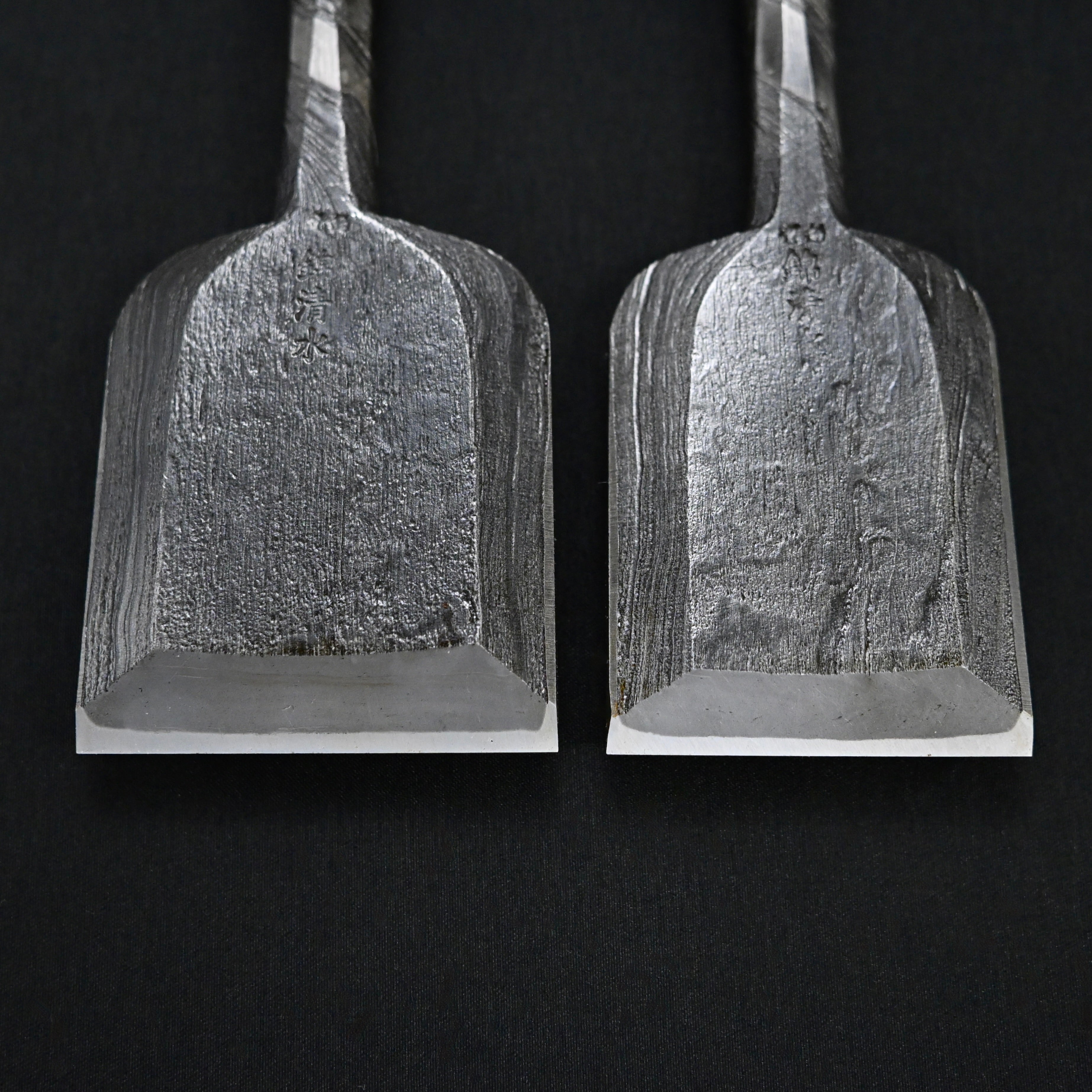 錦清水 木目打捻り 追入組鑿 15本組   Rare stock Nishiki Kiyomi Mokume Bench Chisels 15pc set