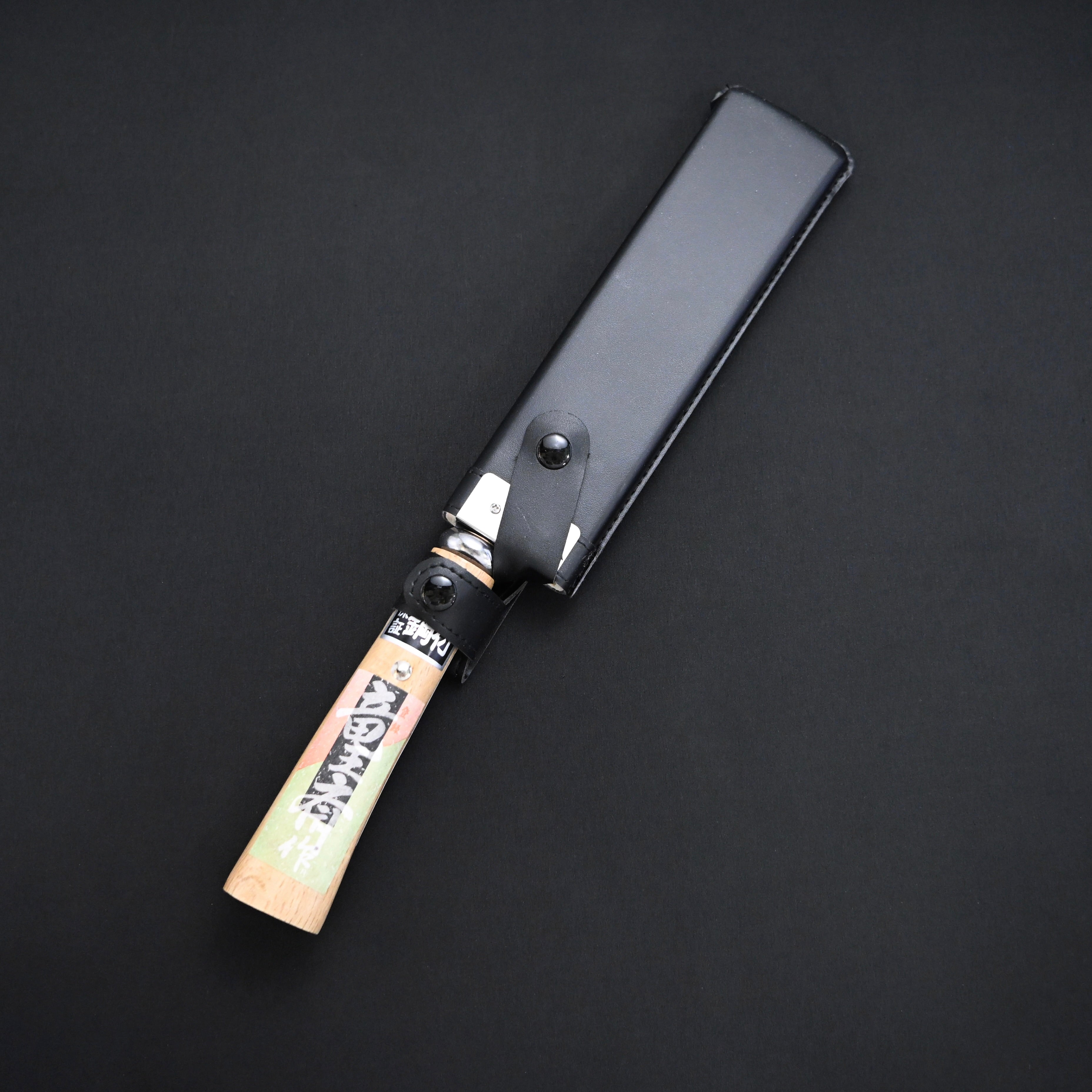 Ryuosai Steel-edged Bamboo Splitting Nata with Wooden Sheath 180mm  竜王斎 鋼付竹割鉈  木鞘入