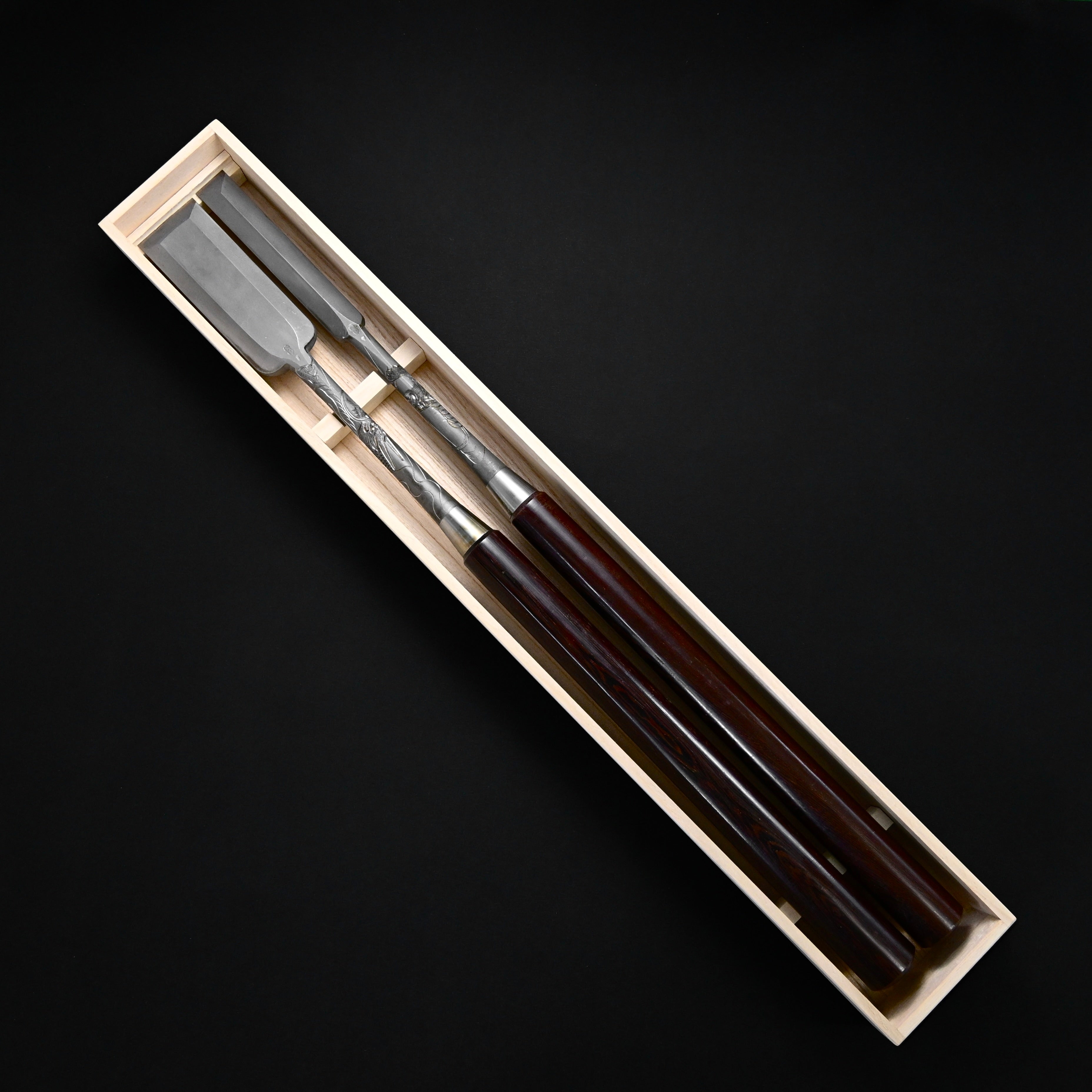 Old stock Touei Slick Chisels set with Dragon and Tiger Carving