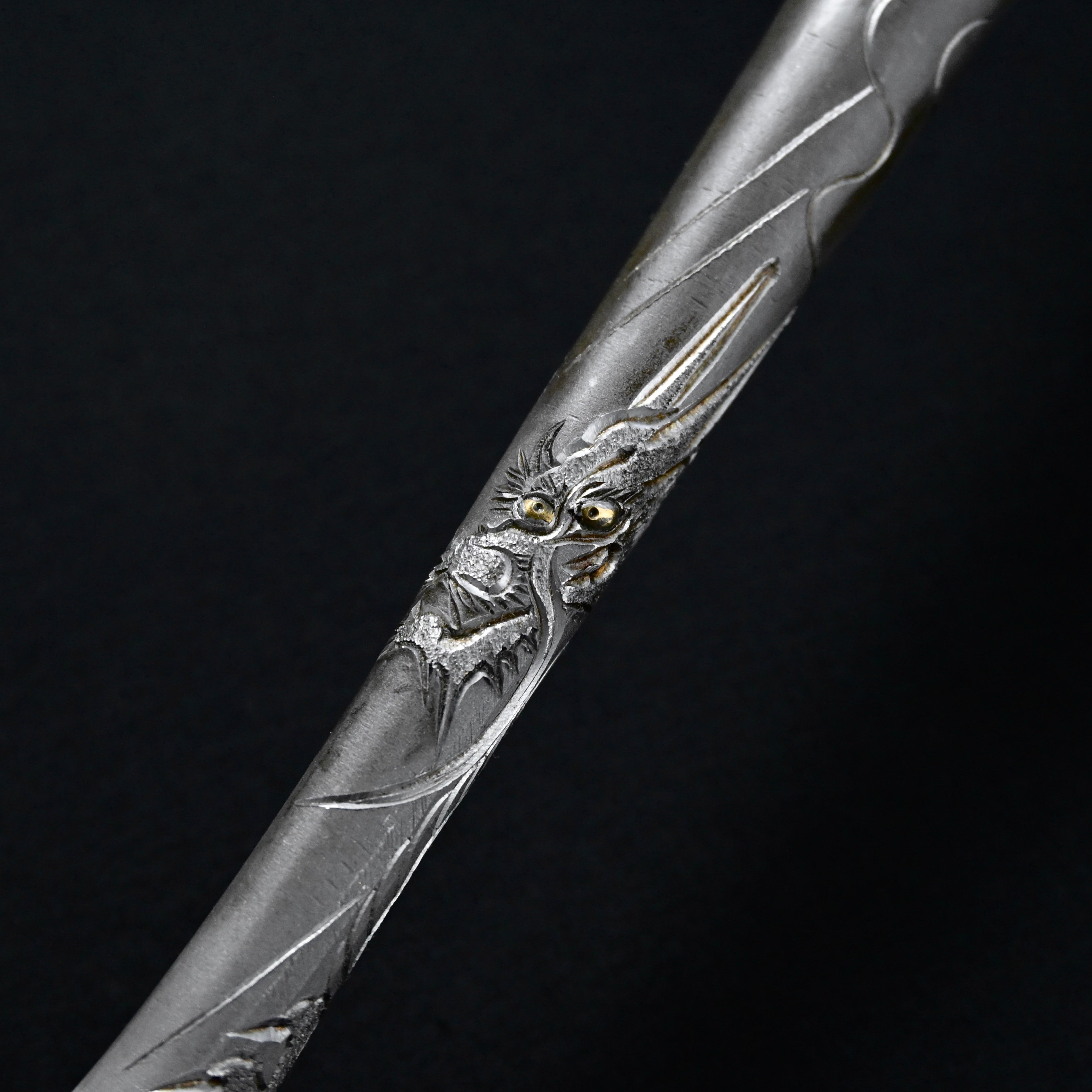 Old stock Touei Slick Chisels set with Dragon and Tiger Carving