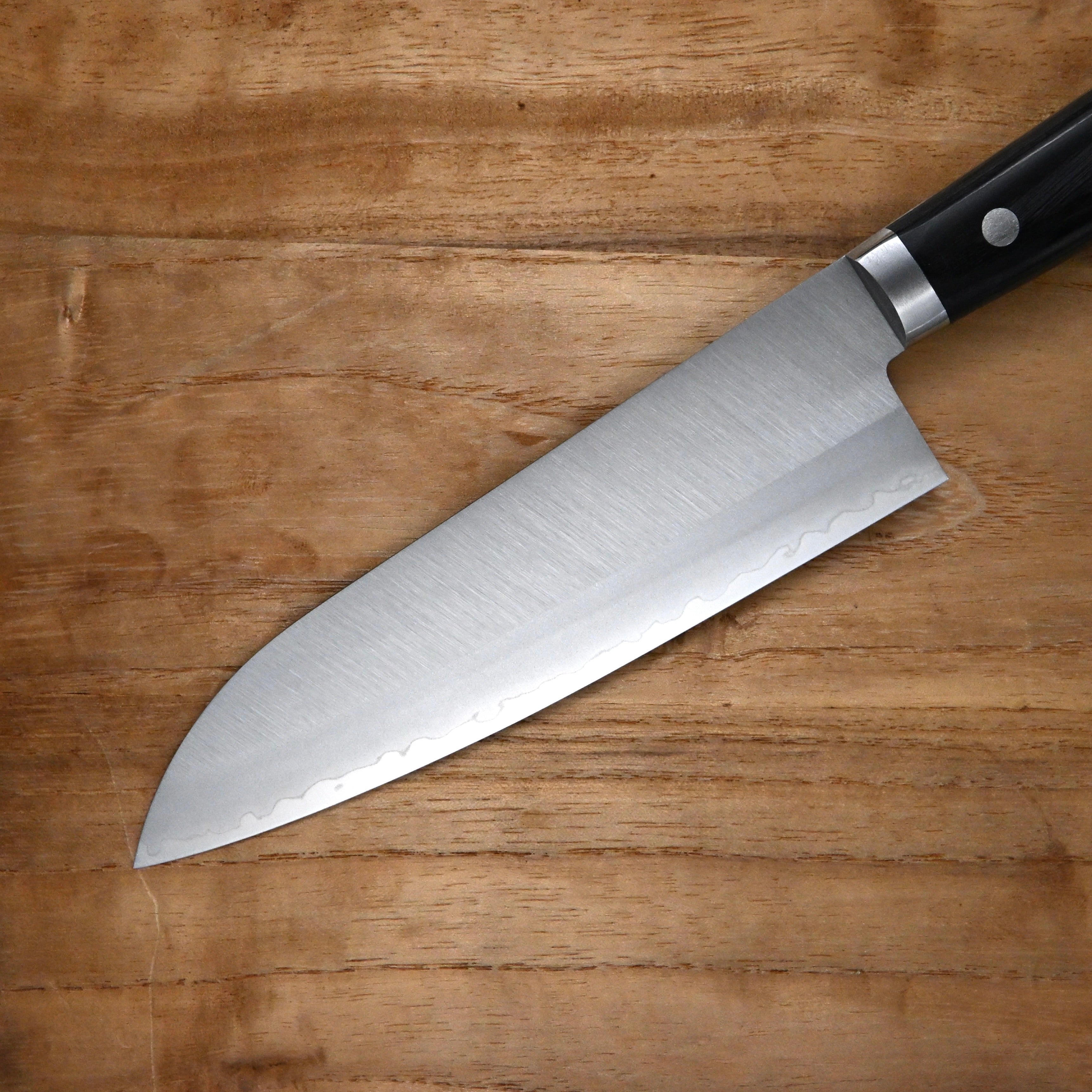 兼常作 本割込DPゴールド 口金付 黒合板柄 三徳型165mm Kanetsune