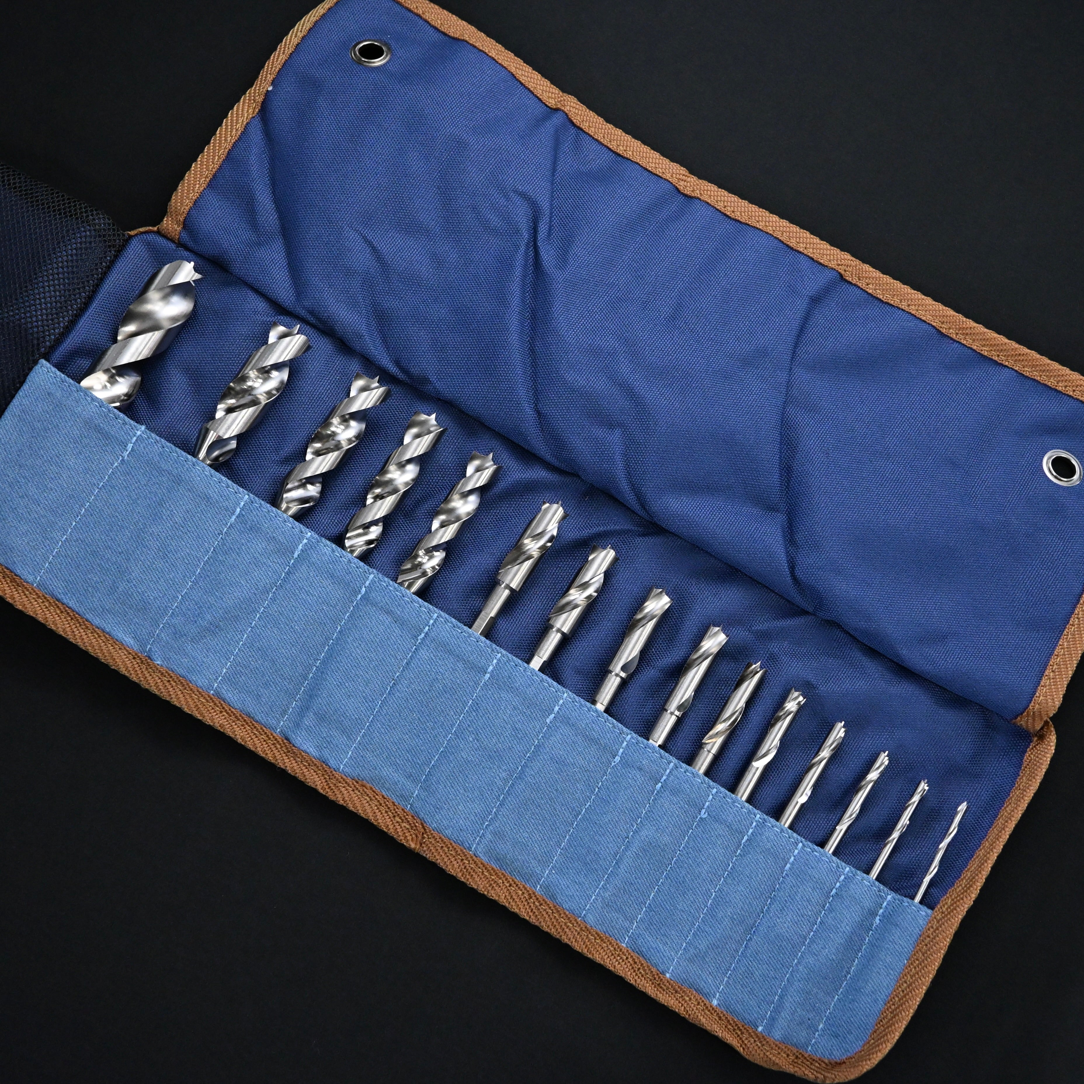 スターエム 竹用ドリル15本+ドリルロールバッグセット  No.601 Bamboo Multi Borer set  (15 Bamboo Drills + Drill Roll Bag-mini Set)