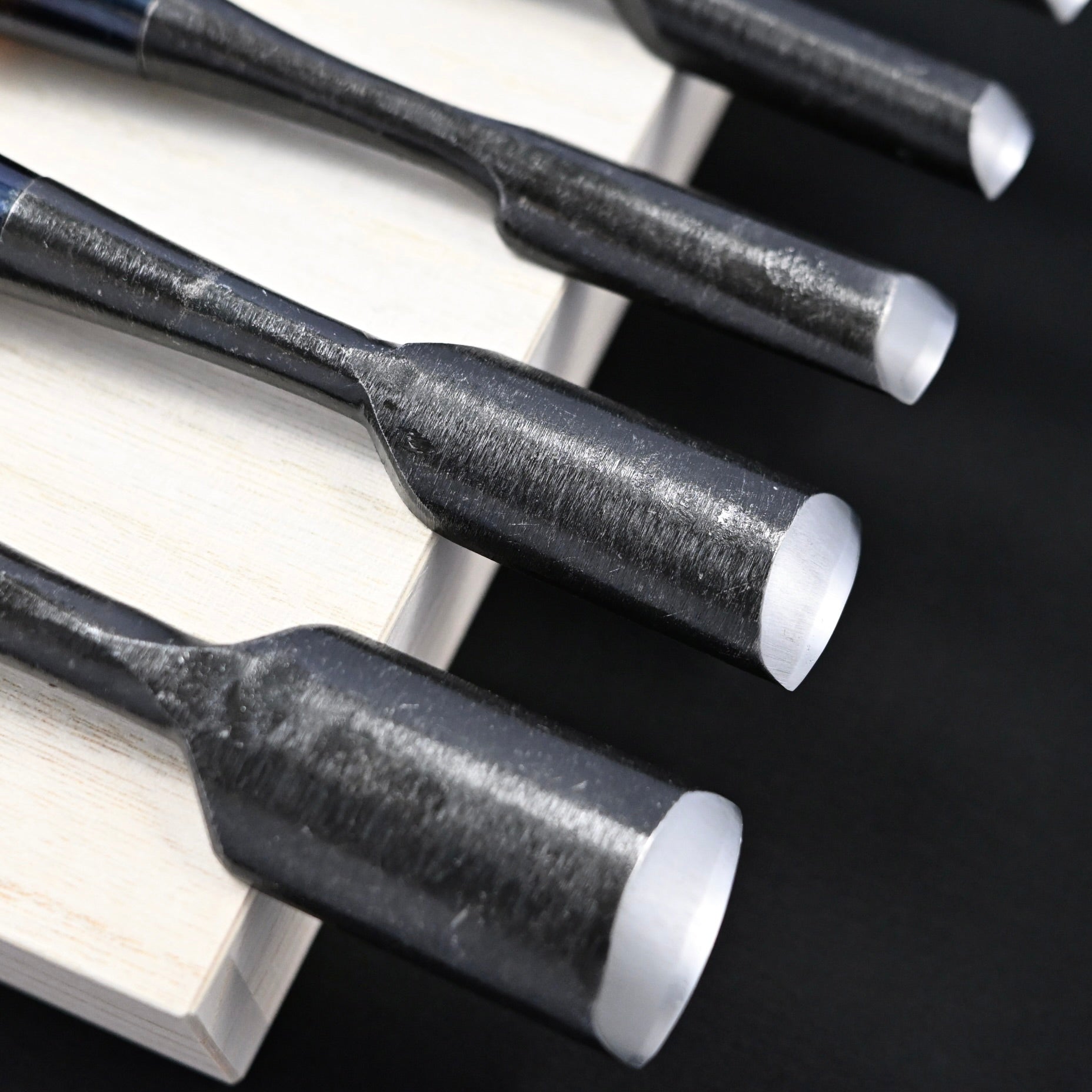 Toshikuni Uchi maru Round chisels set with white steel  利国 内丸組鑿 5本組 Uchimarunomi