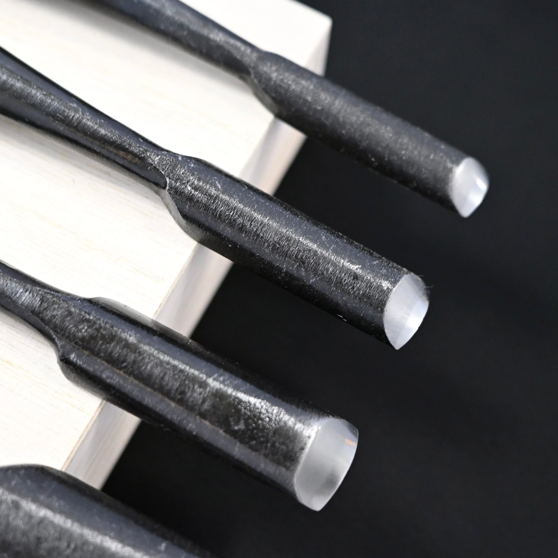 Toshikuni Uchi maru Round chisels set with white steel  利国 内丸組鑿 5本組 Uchimarunomi