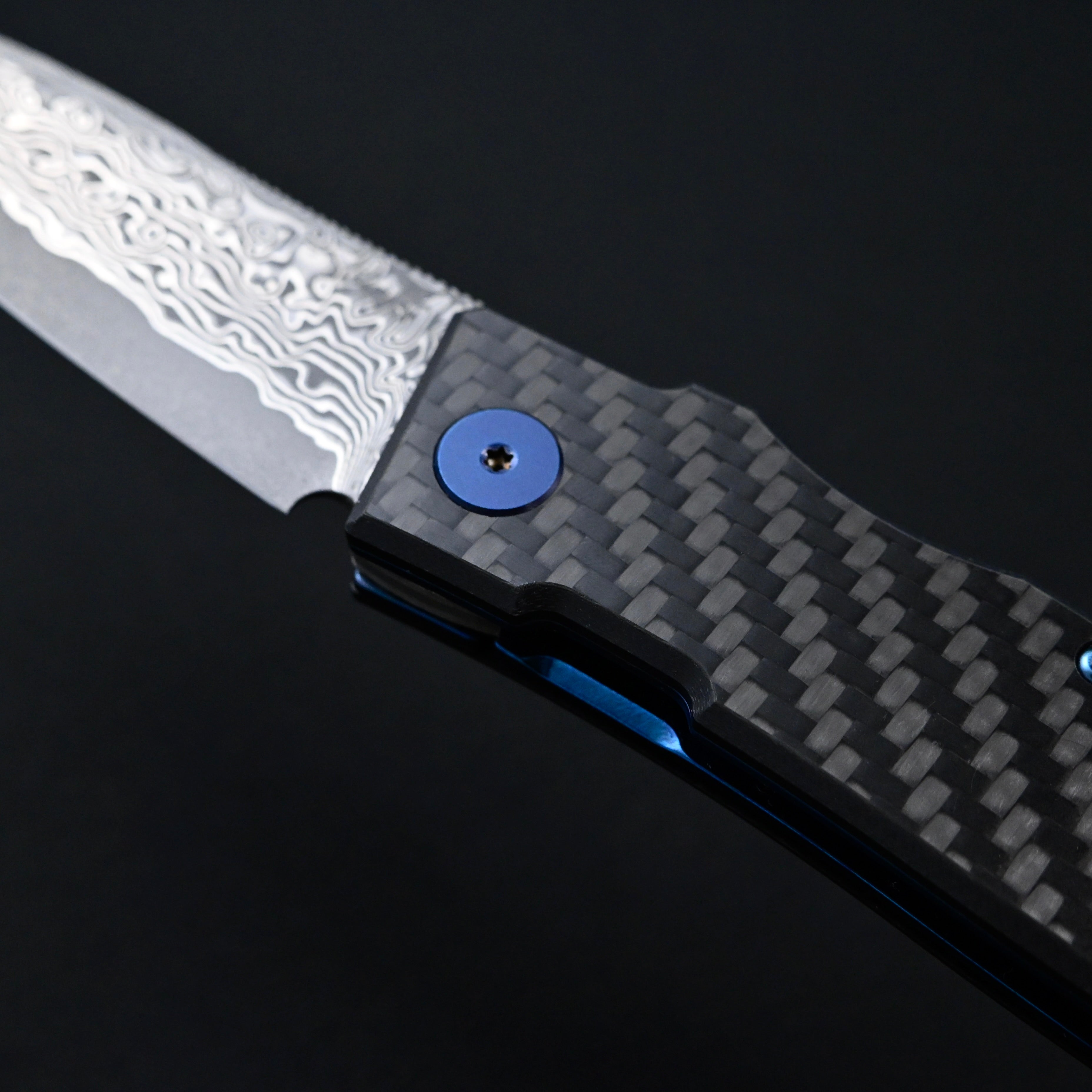 佐治武士作 ZOLDYCK ダマスカス折込ナイフ85ｍｍ   ZOLDYCK Damascus Folding Knife 85mm by Takeshi Saji