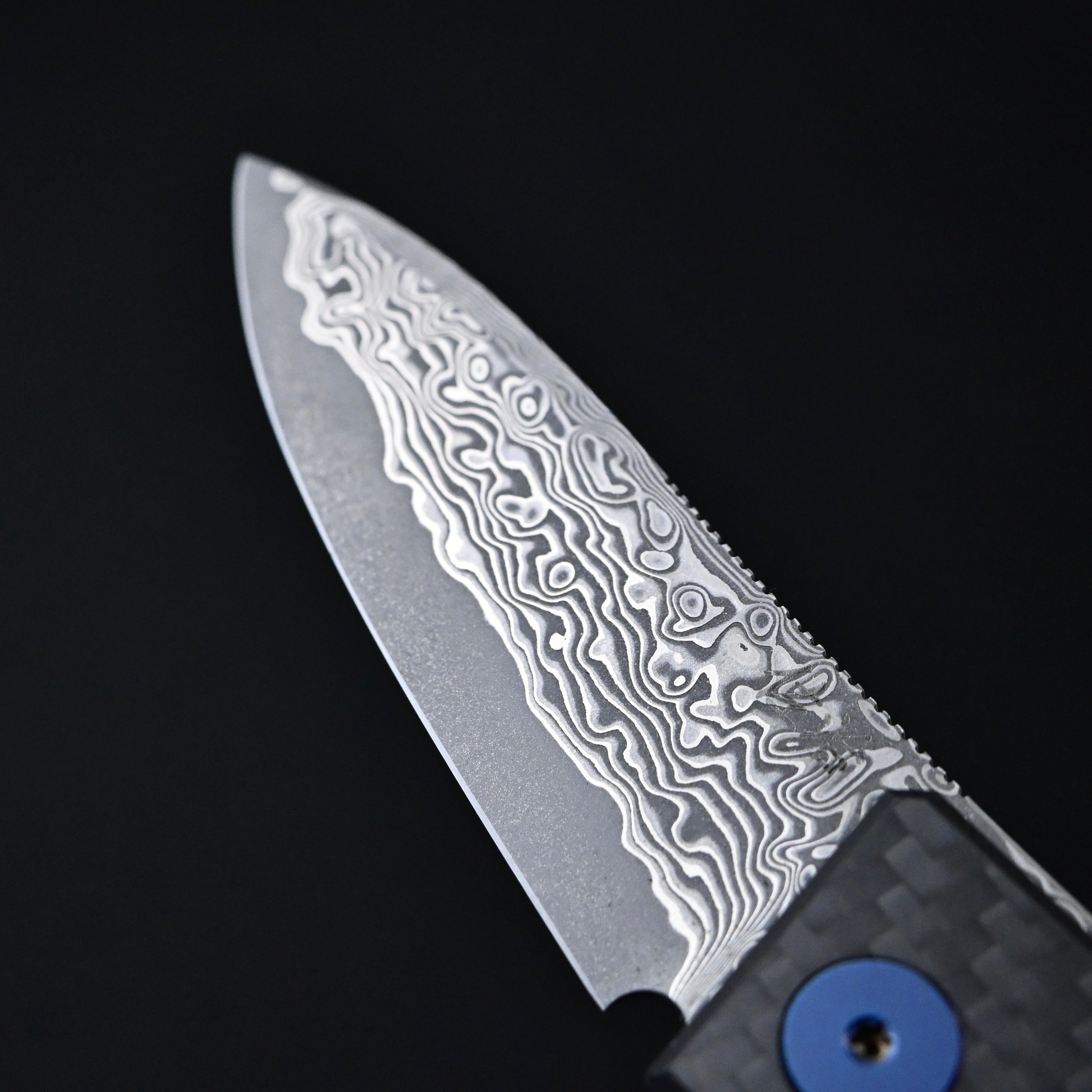 佐治武士作 ZOLDYCK ダマスカス折込ナイフ85ｍｍ   ZOLDYCK Damascus Folding Knife 85mm by Takeshi Saji