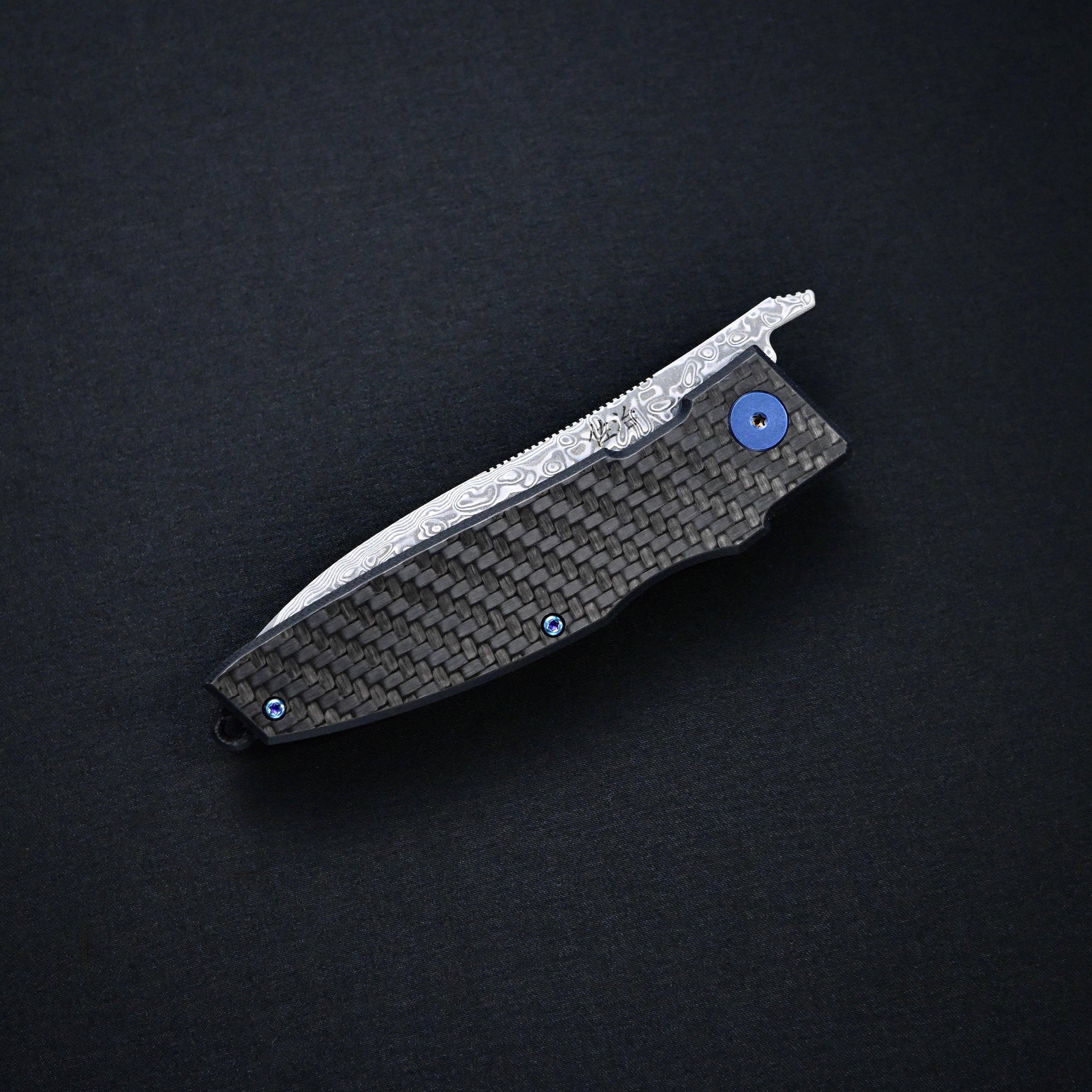 佐治武士作 ZOLDYCK ダマスカス折込ナイフ85ｍｍ   ZOLDYCK Damascus Folding Knife 85mm by Takeshi Saji