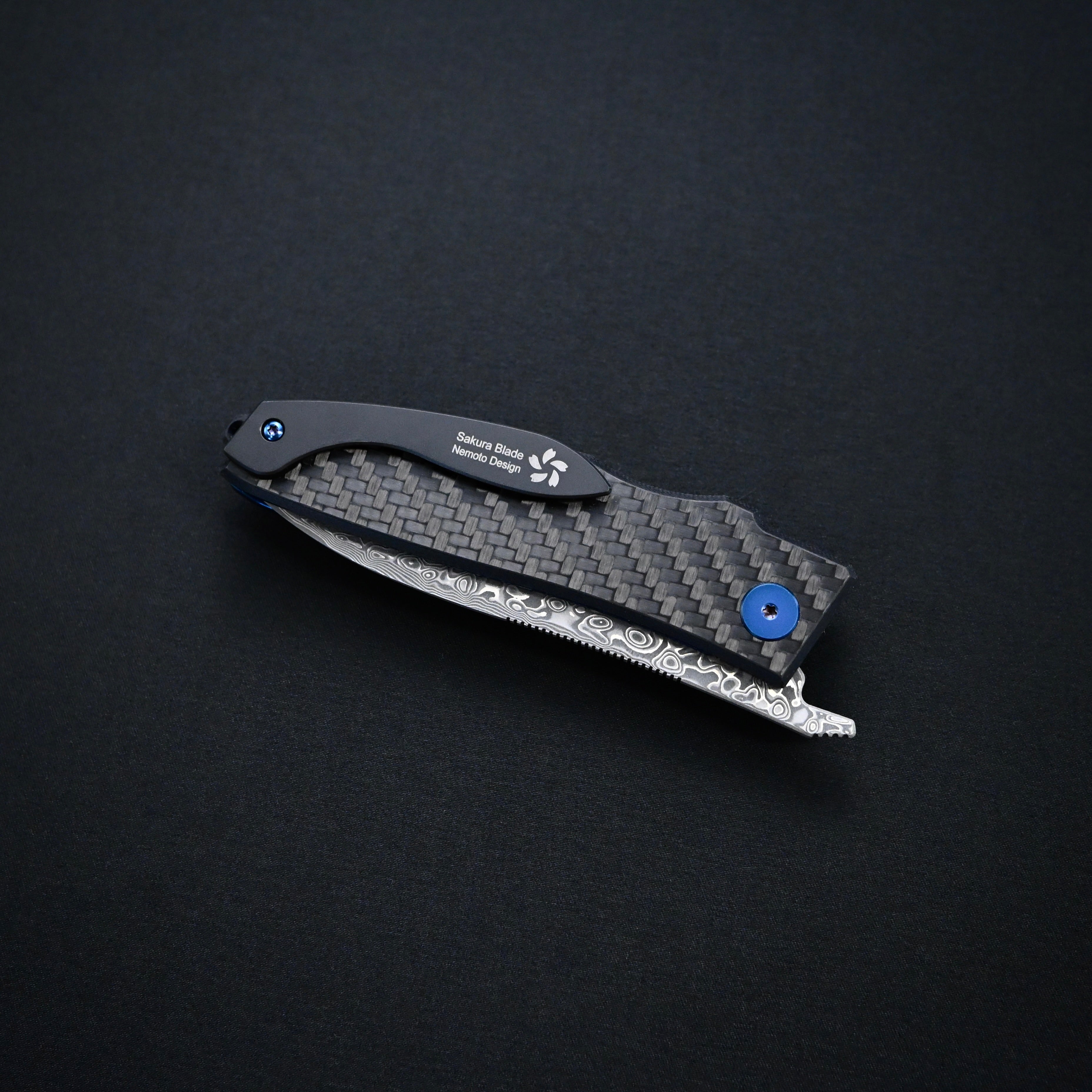 佐治武士作 ZOLDYCK ダマスカス折込ナイフ85ｍｍ   ZOLDYCK Damascus Folding Knife 85mm by Takeshi Saji