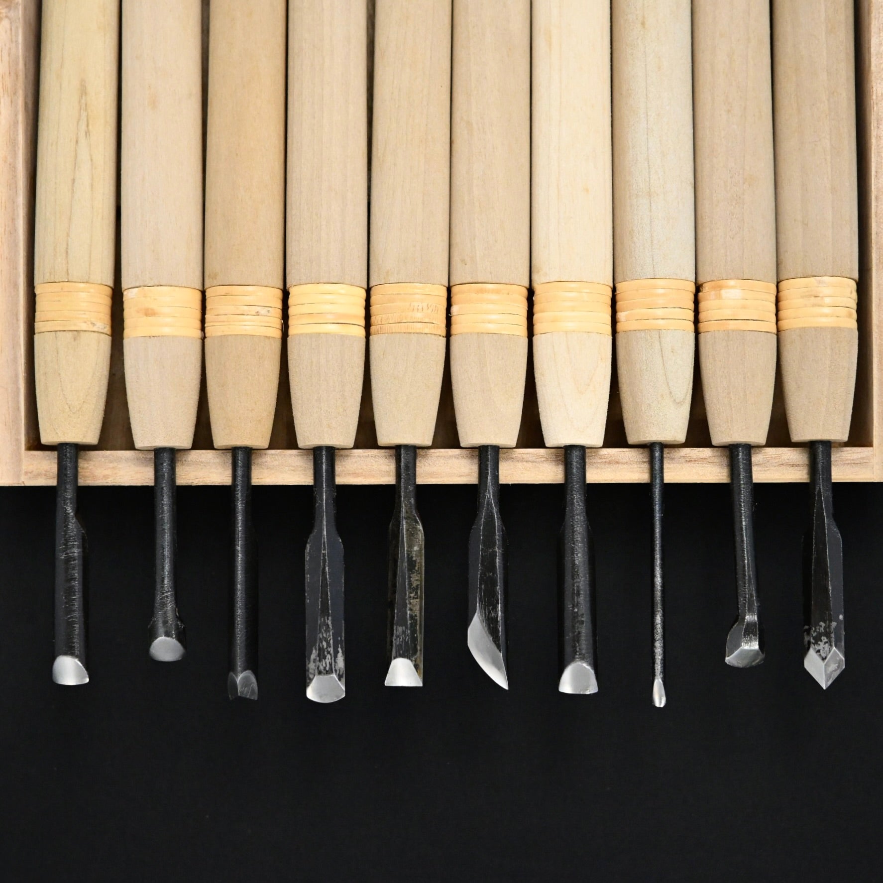 Masakichi Carving chisels set 20pc 政吉 小道具のみ&彫刻刀 20本セット 青紙鋼