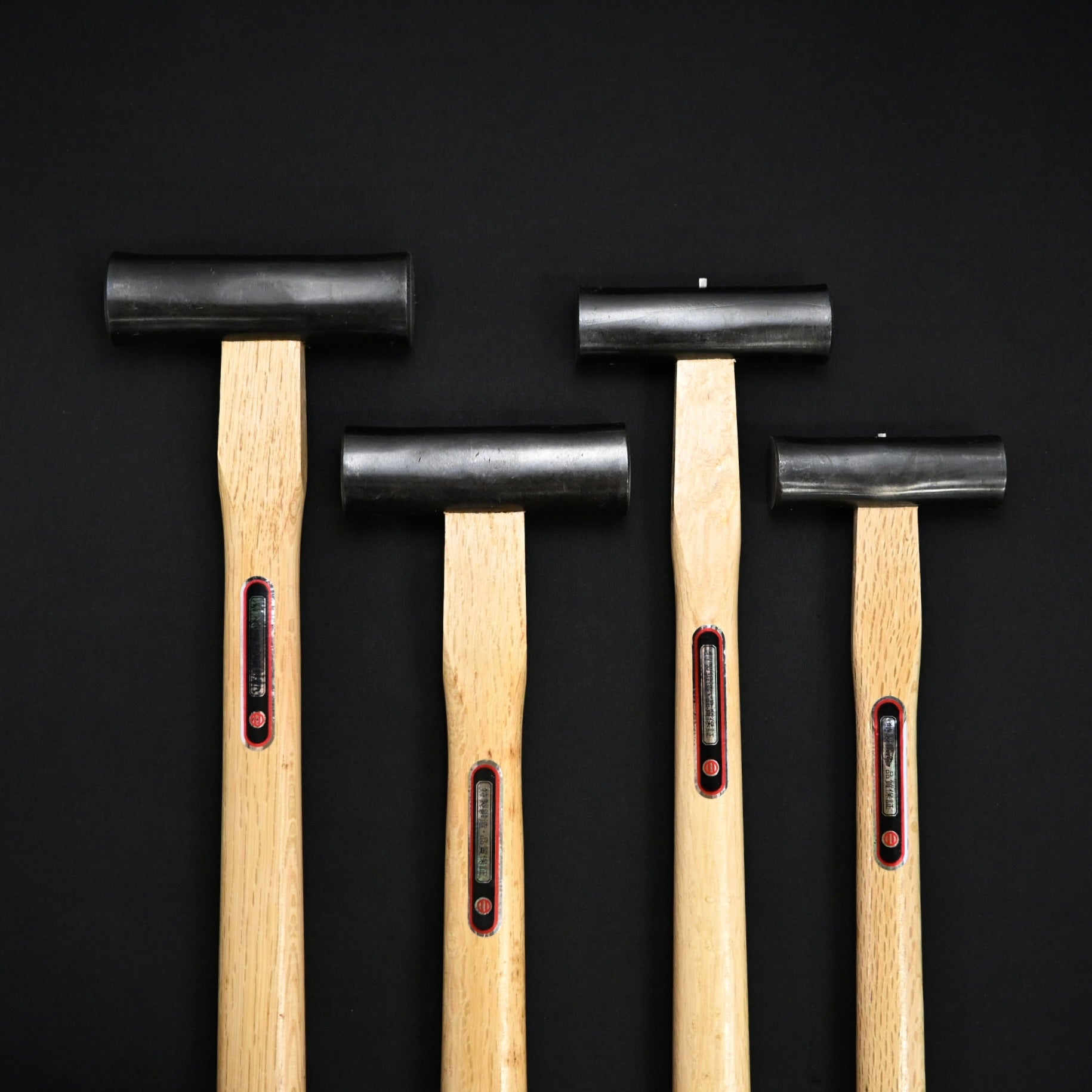 ヤマ中 両口玄翁 (丸玄能) 柄付 黒仕上   Yamanaka Round Hammers Blacksmith finish with handle for beginner