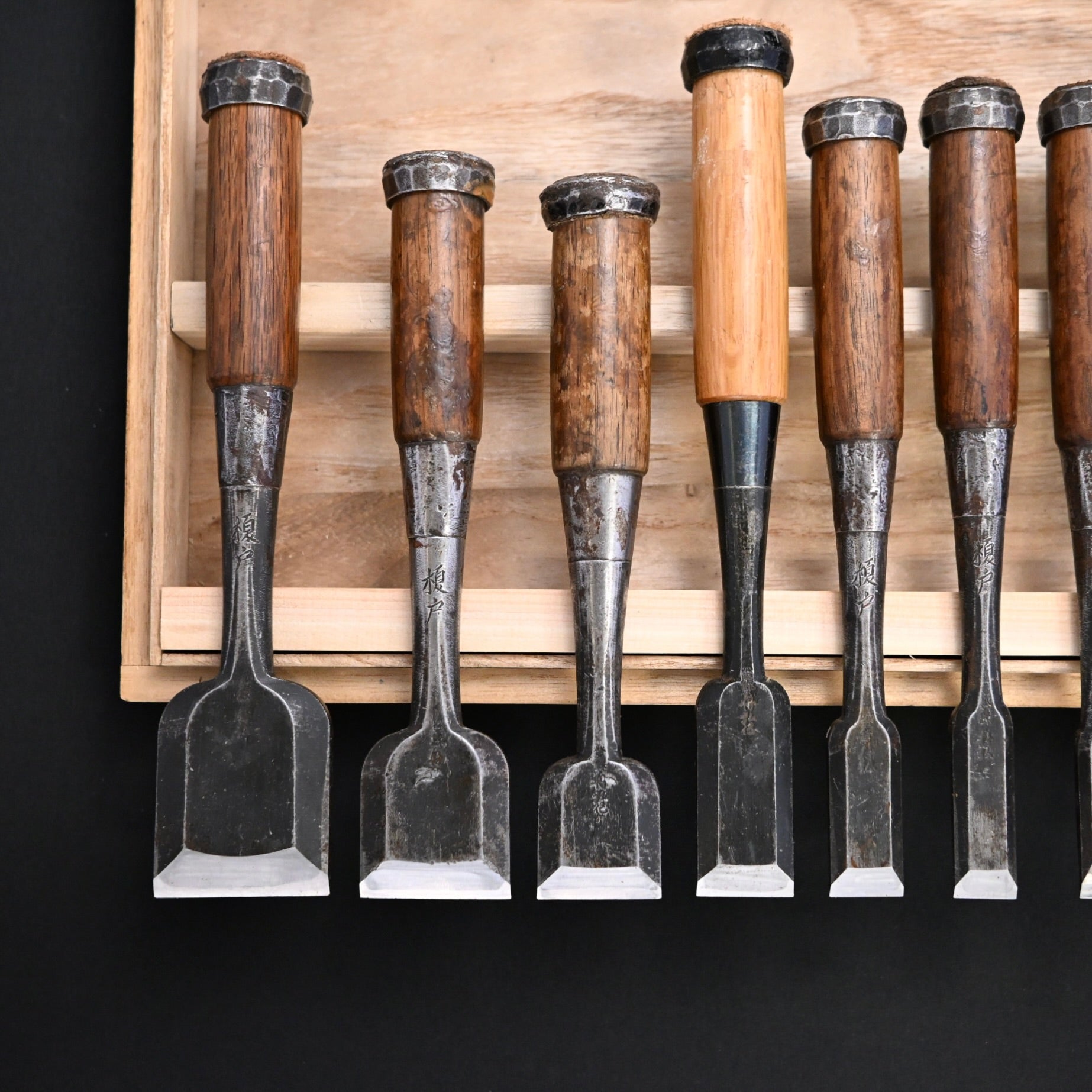 Funahiro Used Bench chisels 10pc set  中古 元寿舟弘 船津祐司作 追入組鑿 Oirenomi