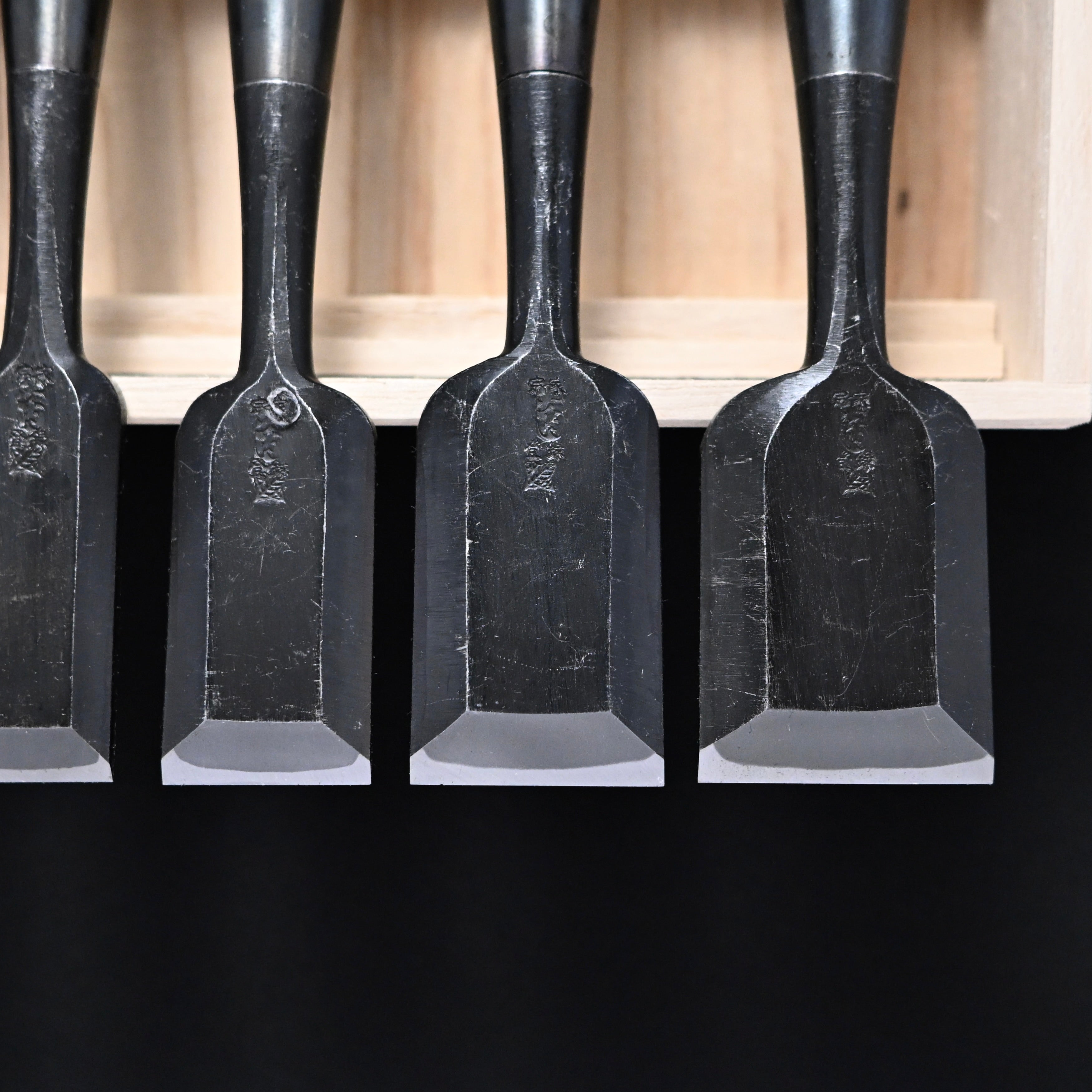 #6 Ouchi Bench chisels set RoseWood Handle by Ouchi 4th generation  宗家大内 追入組鑿 紫檀柄 桐箱付 四代目大内俊明作