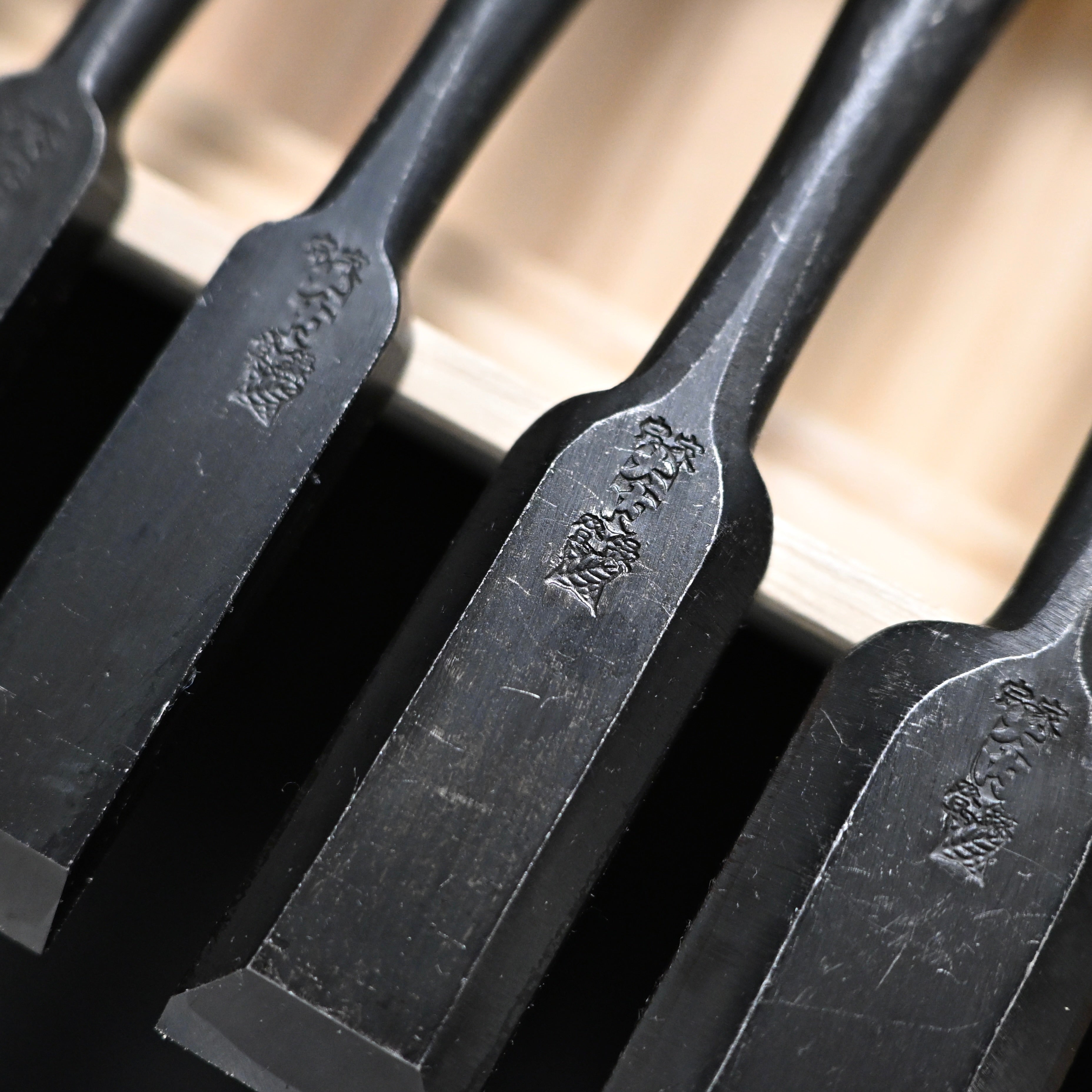 #6 Ouchi Bench chisels set RoseWood Handle by Ouchi 4th generation  宗家大内 追入組鑿 紫檀柄 桐箱付 四代目大内俊明作