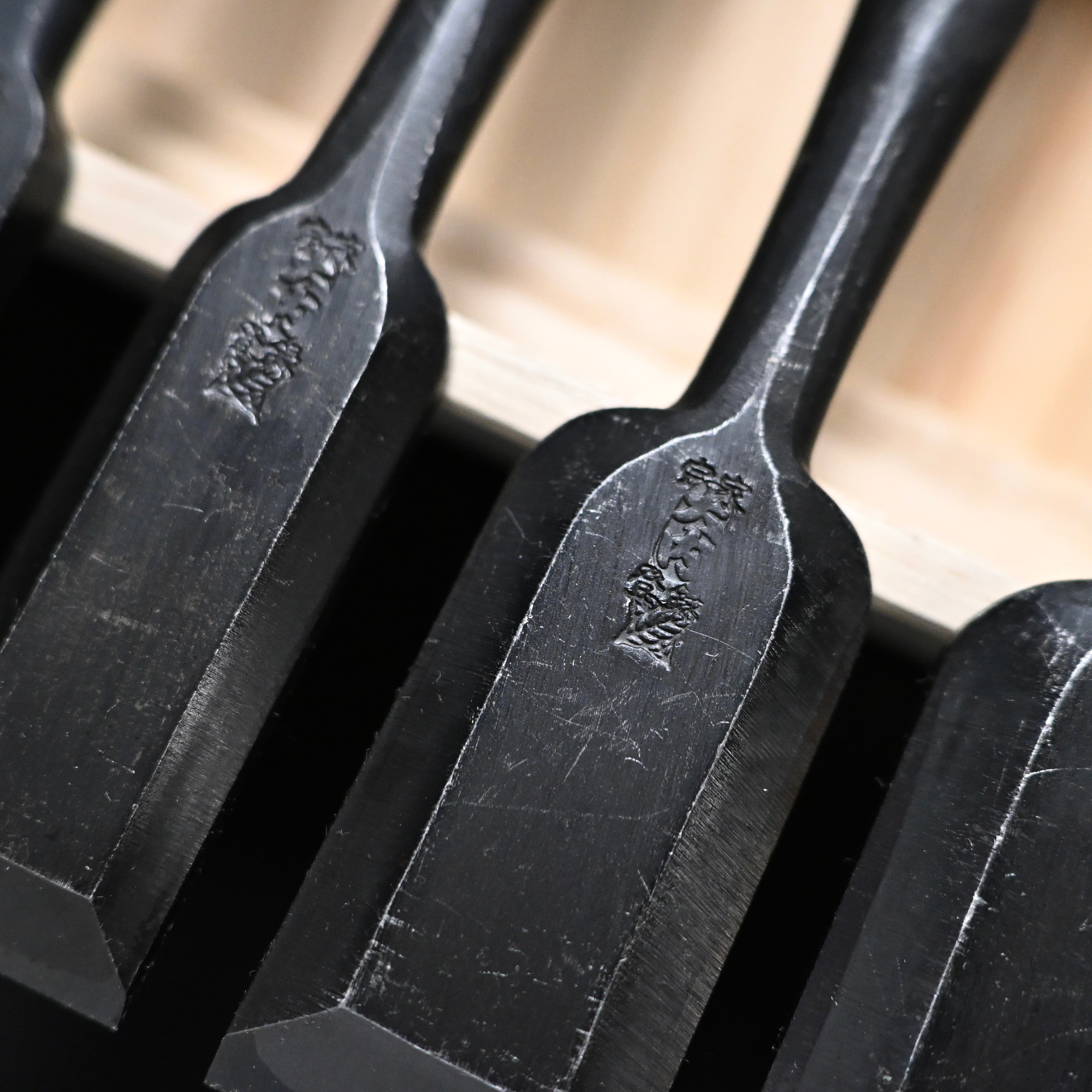 #6 Ouchi Bench chisels set RoseWood Handle by Ouchi 4th generation  宗家大内 追入組鑿 紫檀柄 桐箱付 四代目大内俊明作