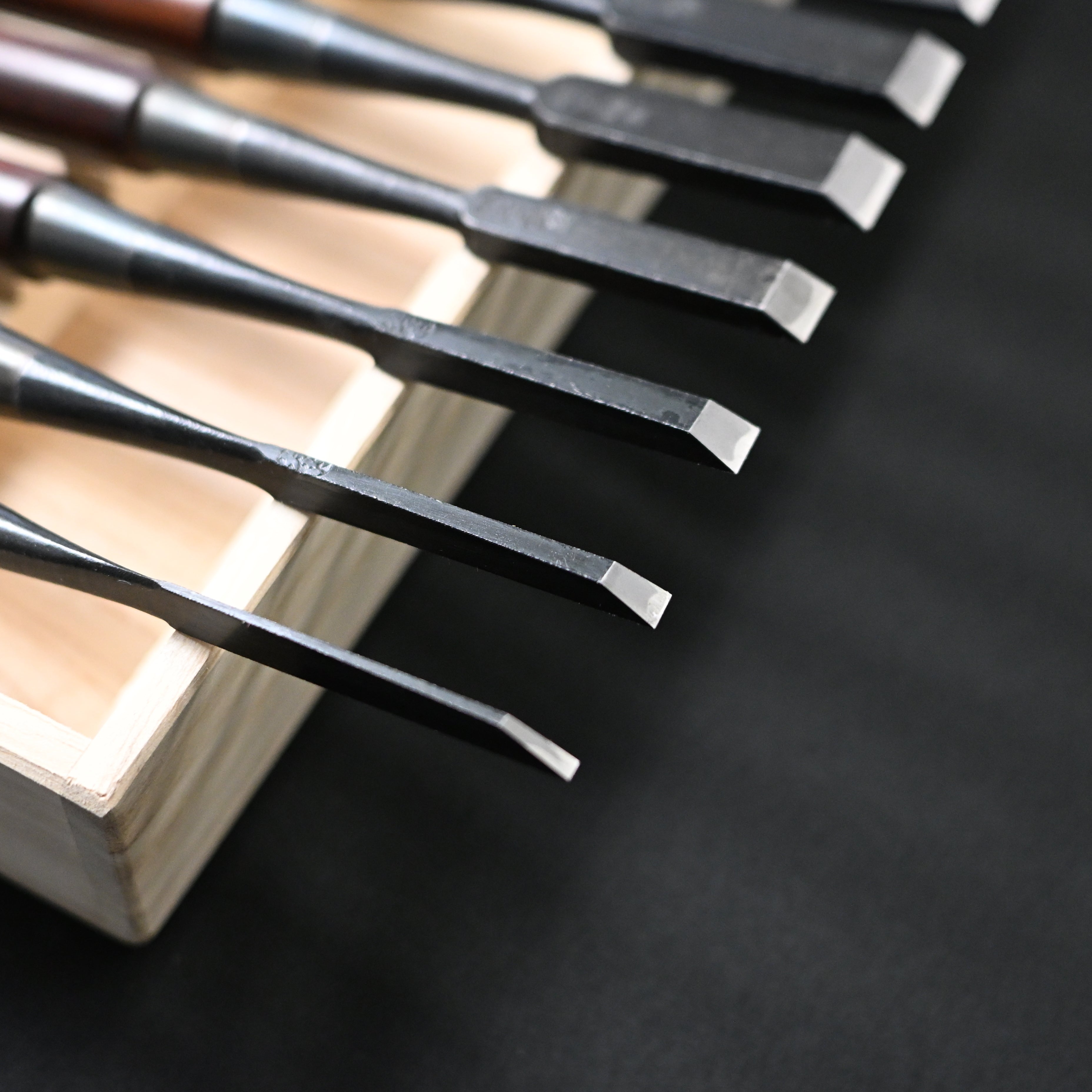 #6 Ouchi Bench chisels set RoseWood Handle by Ouchi 4th generation  宗家大内 追入組鑿 紫檀柄 桐箱付 四代目大内俊明作