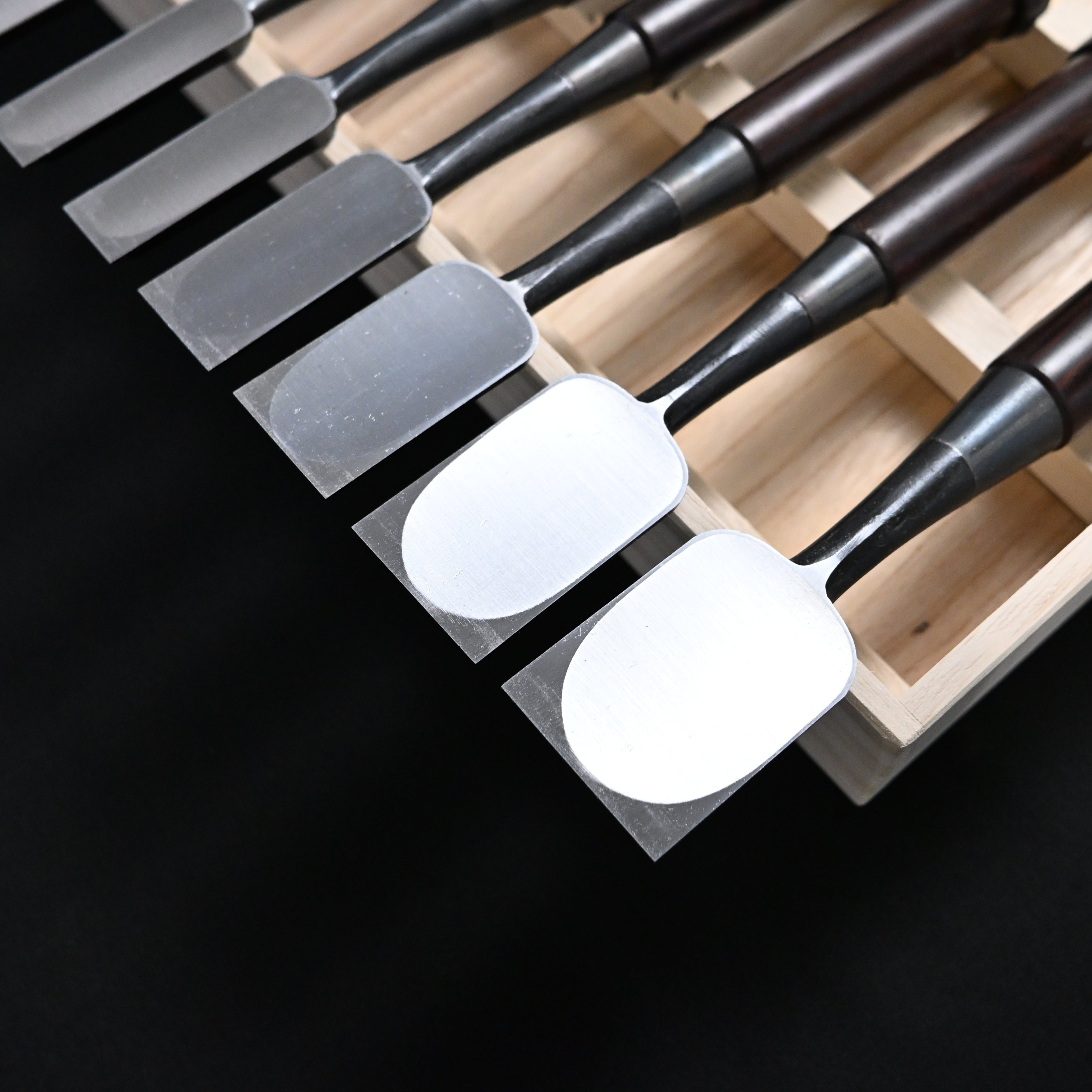 #6 Ouchi Bench chisels set RoseWood Handle by Ouchi 4th generation  宗家大内 追入組鑿 紫檀柄 桐箱付 四代目大内俊明作