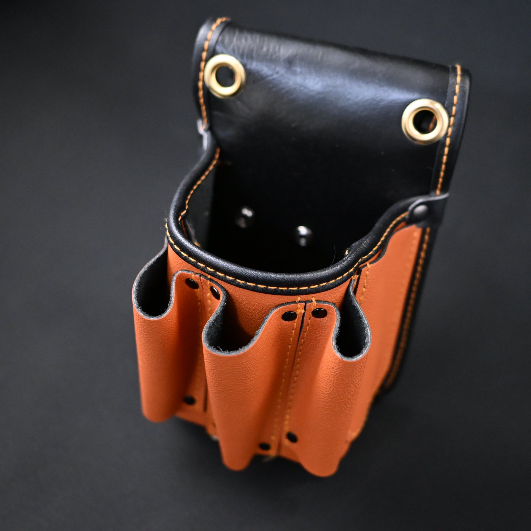 大工 ミニ腰袋  牛革製  3連工具差し付   Working Waist Bag Mini Japanese Carpenter  Working Bag