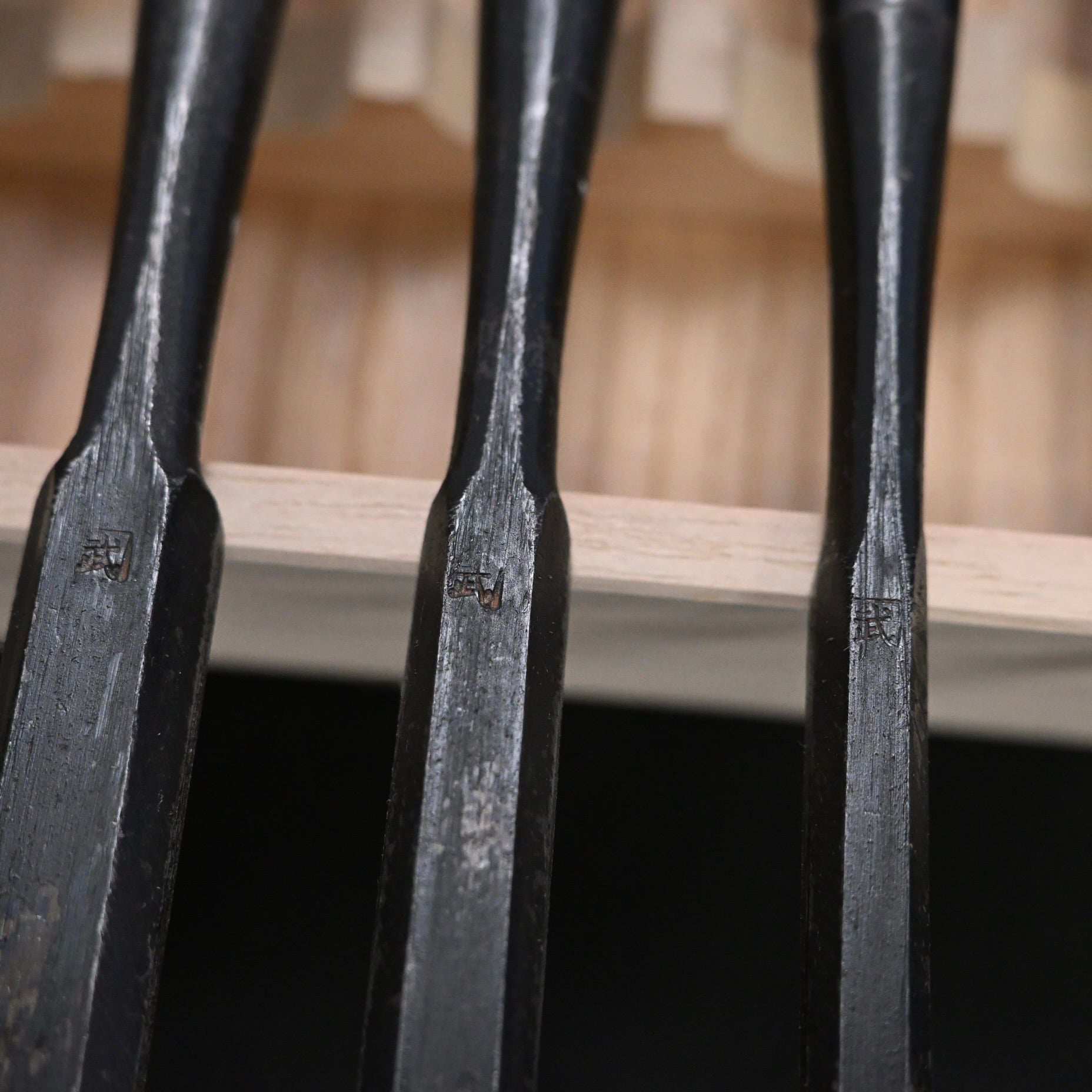 Kanetake Bench chisels set white oak handle by Takahashi Norikazu 高橋典三作 カネ武 追入組鑿