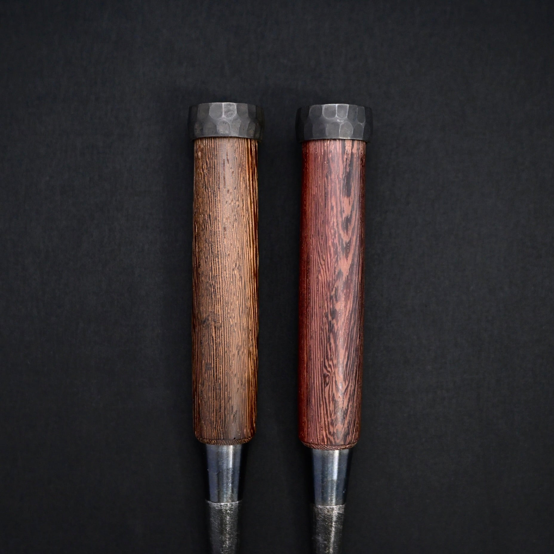 カネ武 鎬 追入鑿 タガヤサン柄 高橋典三作   Kanetake Dovetail chisels Bombay Blackwood Handles by Takahashi Norikazu