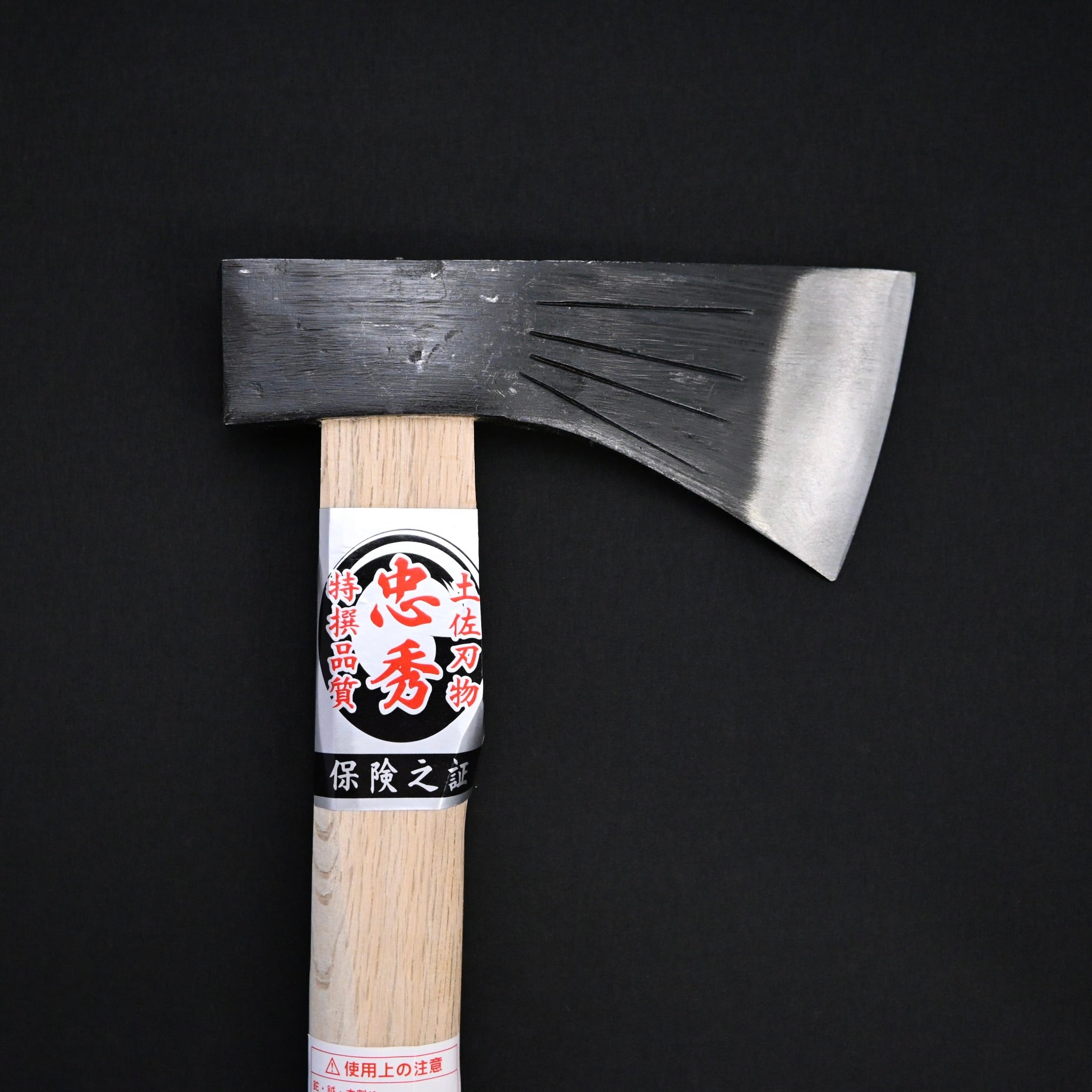 Japanese Carpenter's Ginnan Type Axe by Tadachika with Blue steel Axe 500g  土佐刃物 忠親作 銀杏型手斧 青紙鋼  500g
