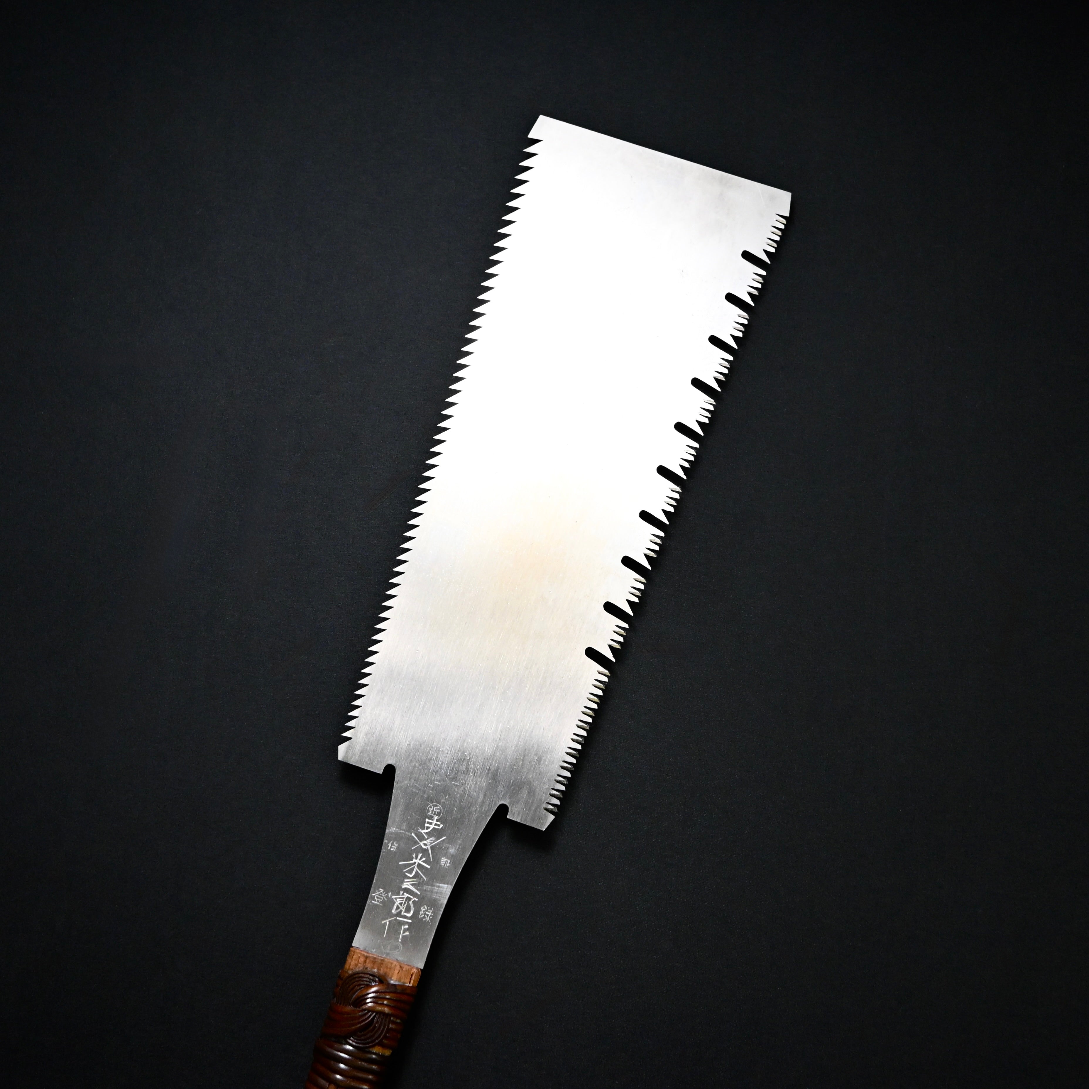 #235  Nagakatsu Double Edge Saw Eddy Type Handles set by Kurashige For Hard Wood 長勝鋸 渦巻き柄 両刃鋸 300mm