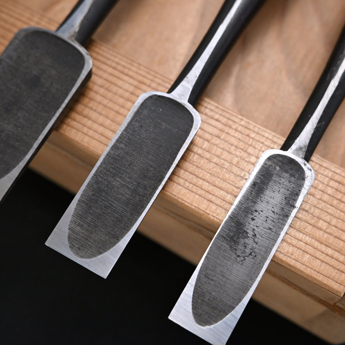 Used Mitsuki Bench chisels set by Yamazaki Nobutsugu  中古品 光月 山崎信次作 追入5本組鑿