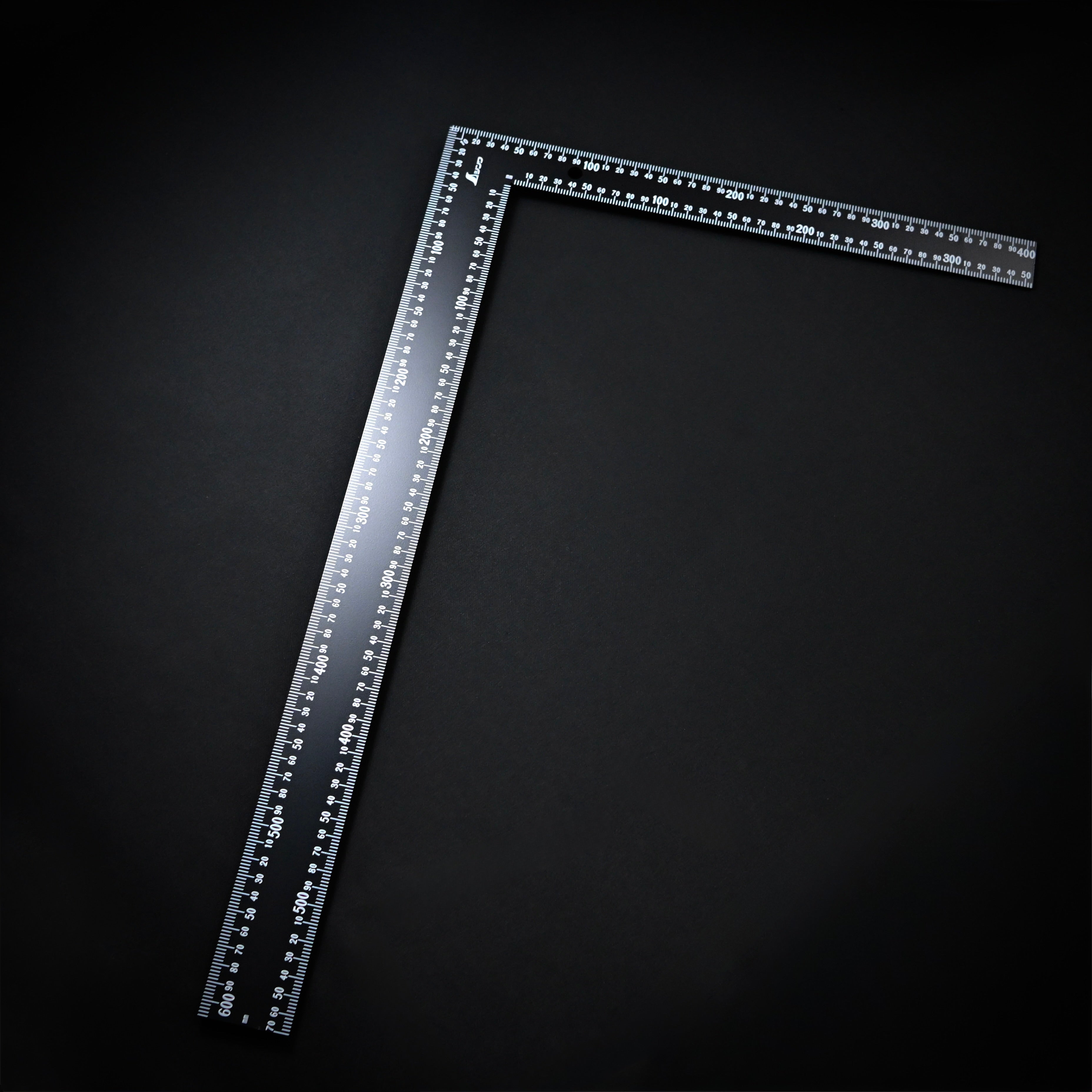 Shinwa Rafter Square Marks Building 2x4    シンワ ラフタースコヤ 黒色 60×40cm 白目盛