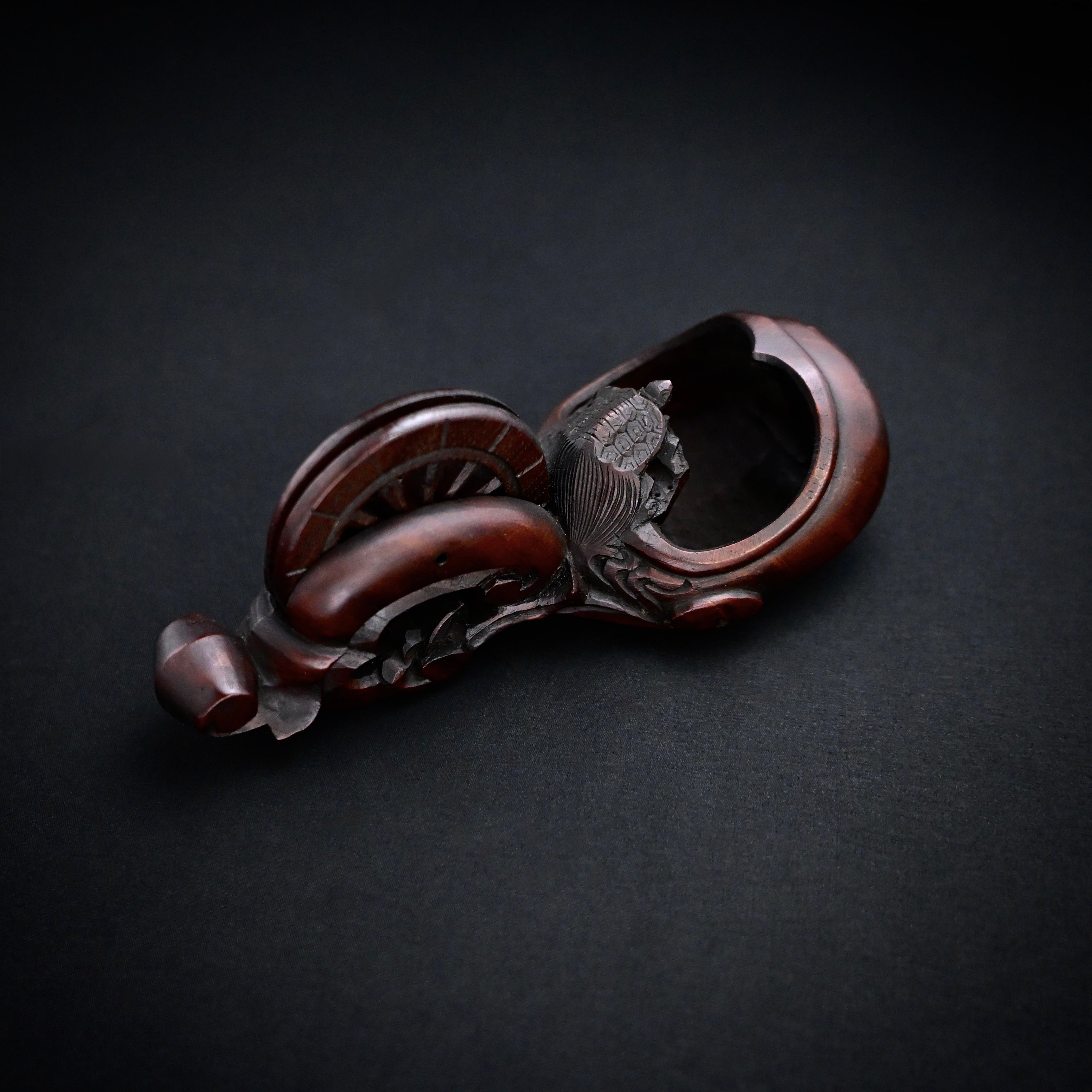 #ST64 Old Stock Japanese Carpenter Ink Pot Traditional Measuring Tools Sumitsubo by TsuboToyo 初代坪豊作 墨壺 鶴亀  150mm