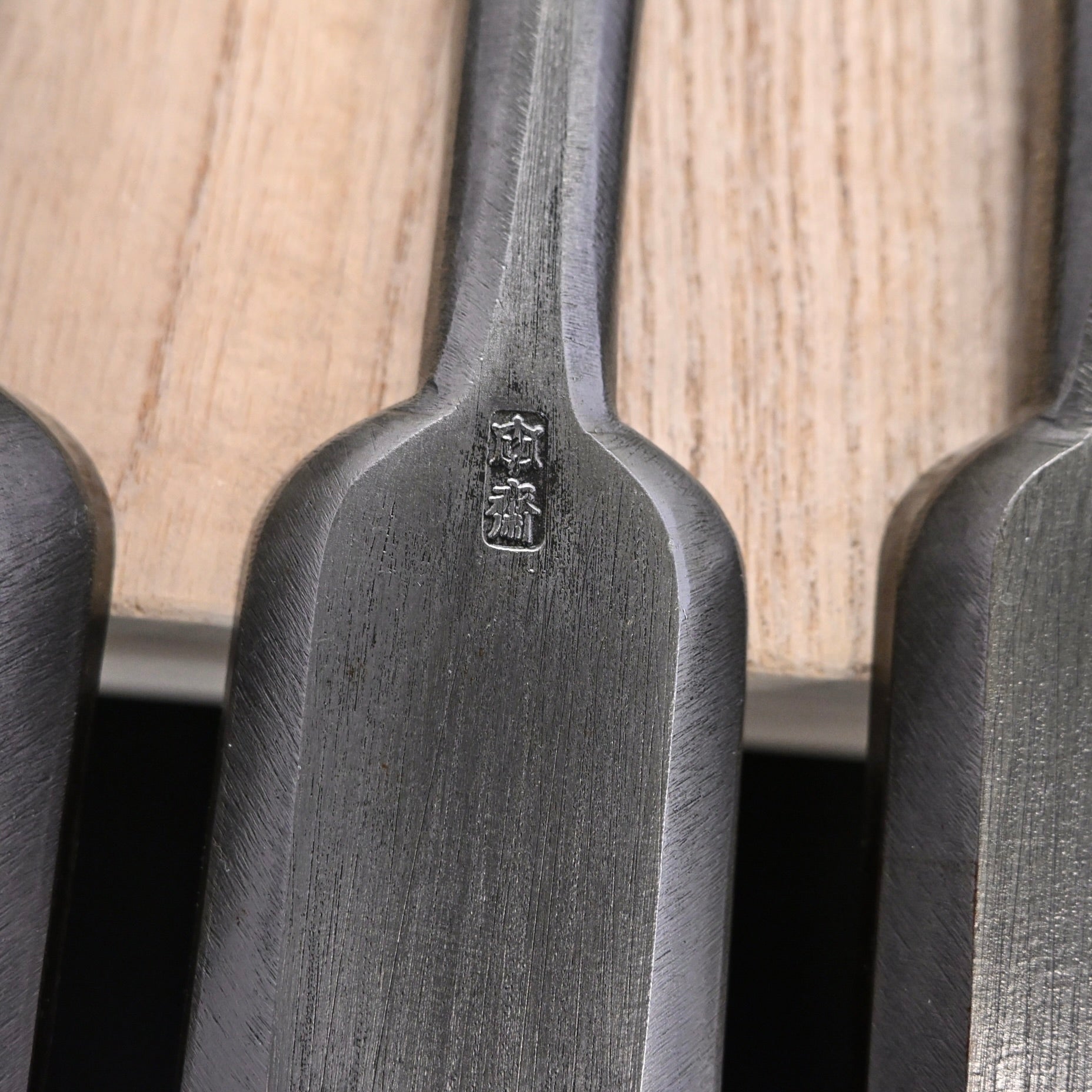 Tasai Timber chisels 6-Piece set Special Blue Steel   田斎  磨き叩組鑿 6本組