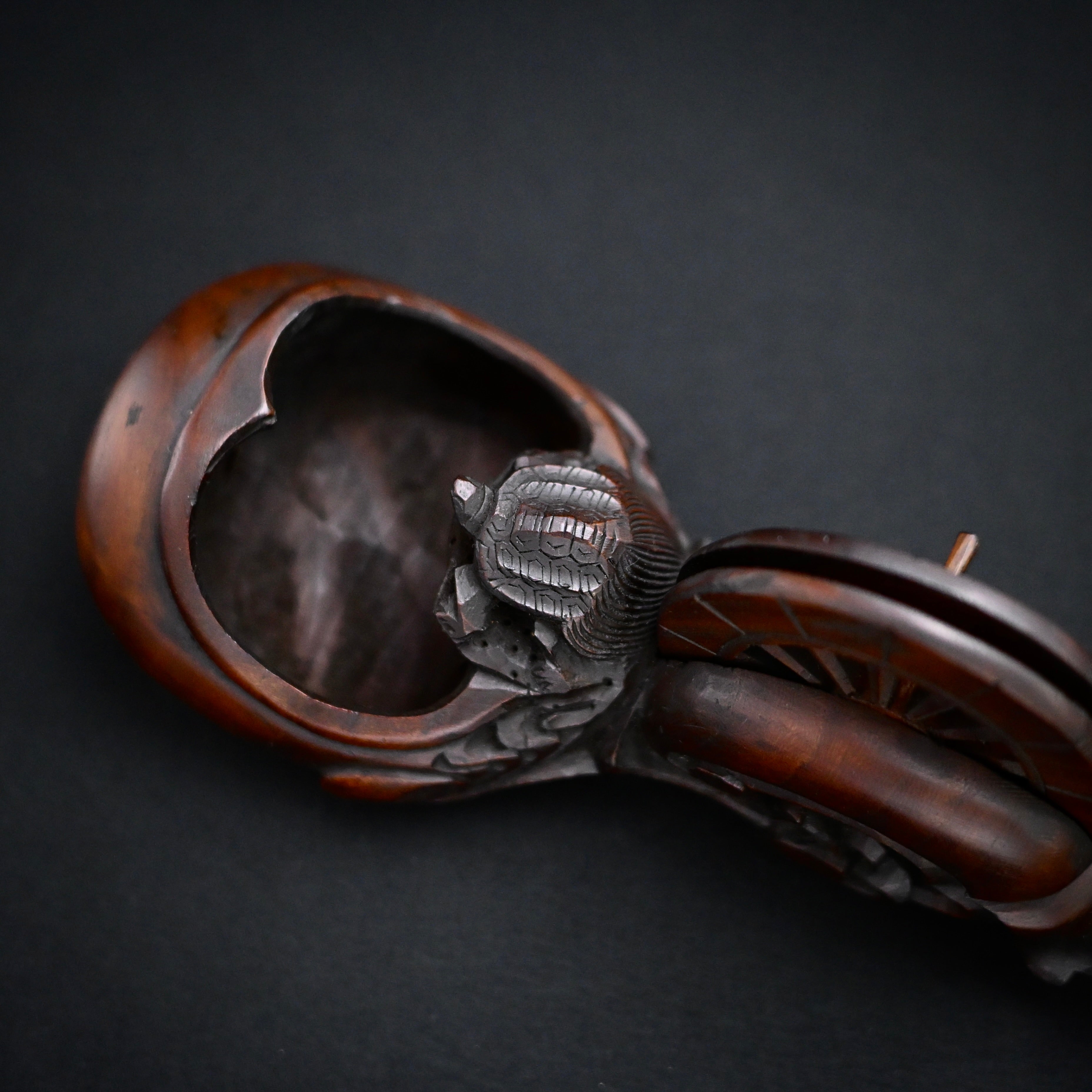 #ST62 Old Stock Japanese Carpenter Ink Pot Traditional Measuring Tools Sumitsubo by TsuboToyo 初代坪豊作 墨壺 鶴亀  180mm