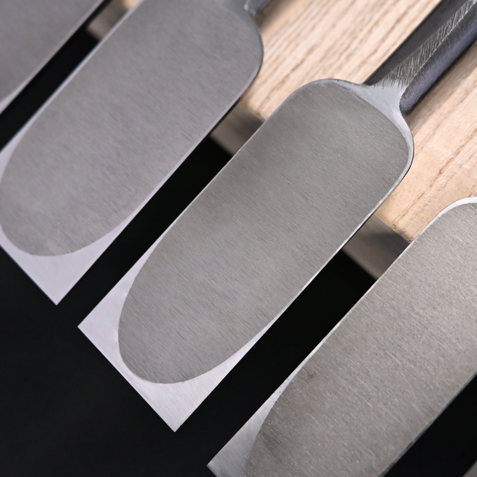 Tasai Timber chisels 6-Piece set Special Blue Steel   田斎  磨き叩組鑿 6本組