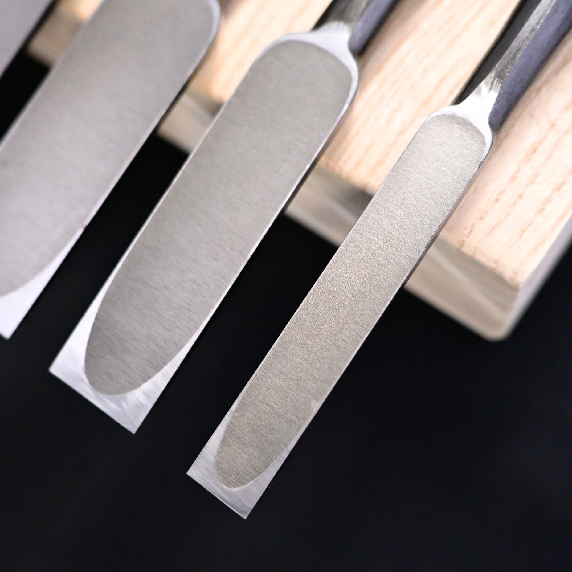Tasai Timber chisels 6-Piece set Special Blue Steel   田斎  磨き叩組鑿 6本組