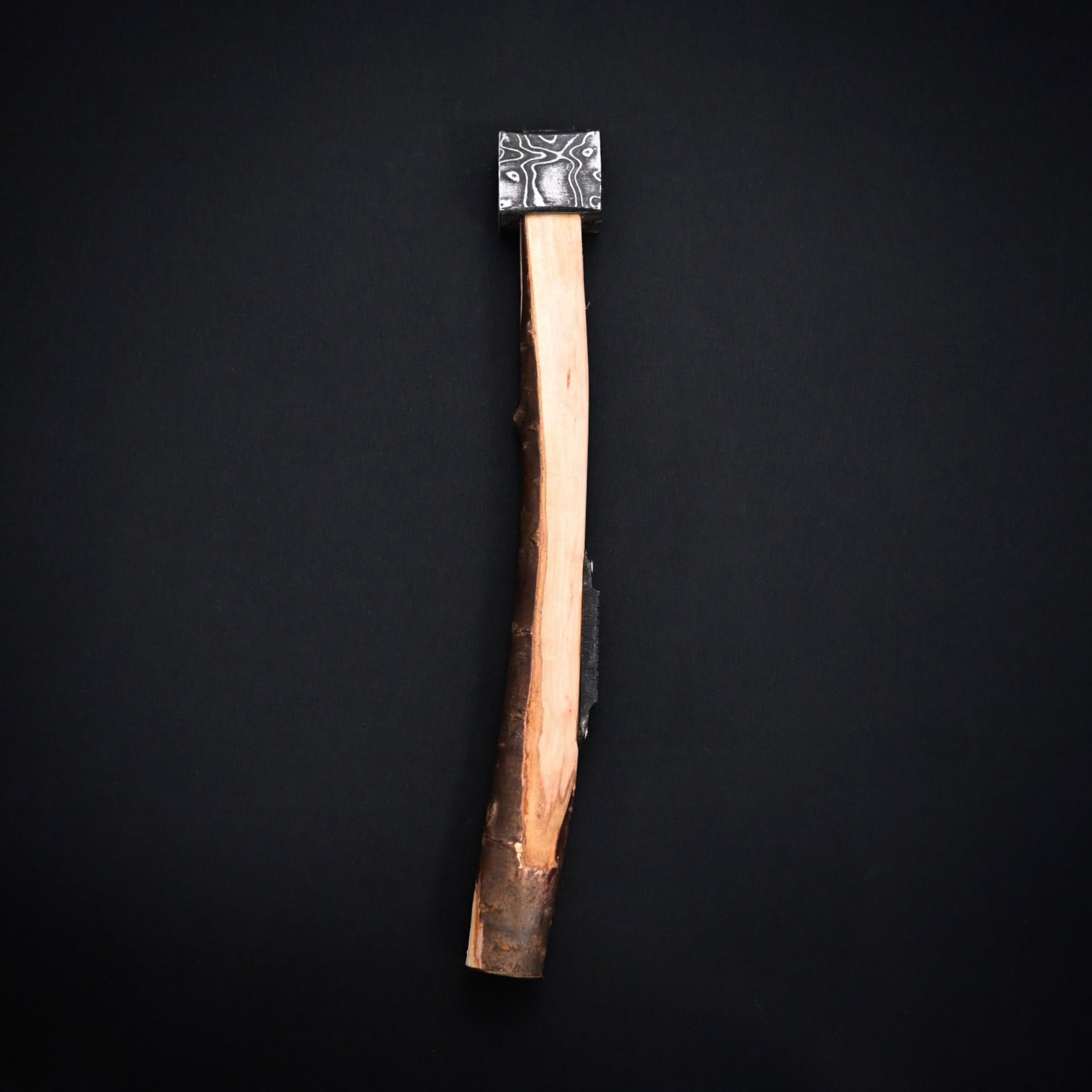 別注 正行 杮葺き屋根鉄槌 木目 山桜柄  Masatsura custom made Yane Hammers with handle