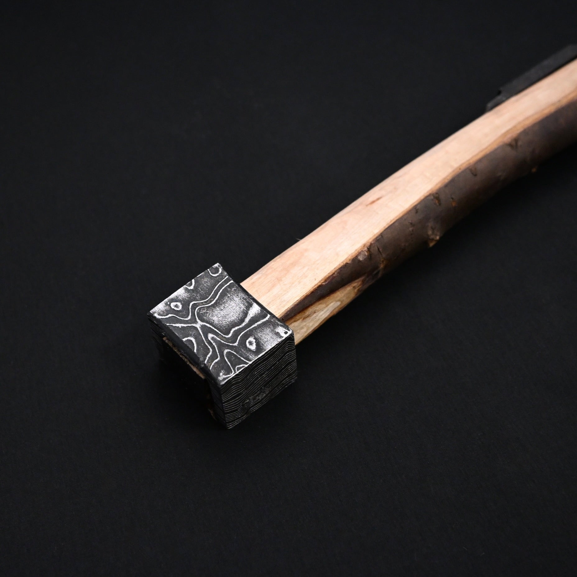 別注 正行 杮葺き屋根鉄槌 木目 山桜柄  Masatsura custom made Yane Hammers with handle