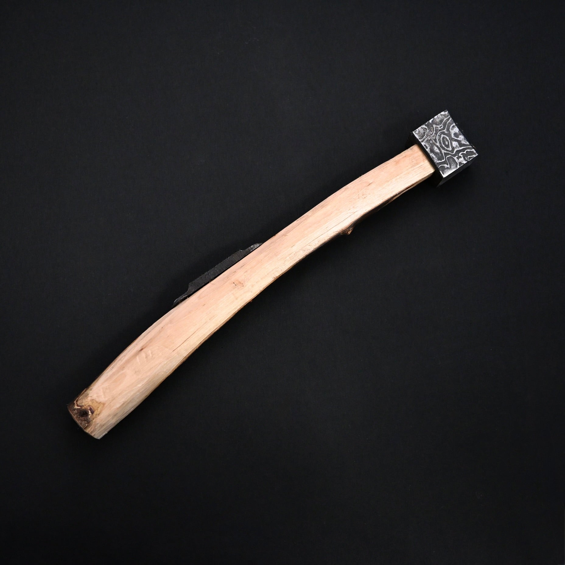 別注 正行 杮葺き屋根鉄槌 木目 山桜柄  Masatsura custom made Yane Hammers with handle