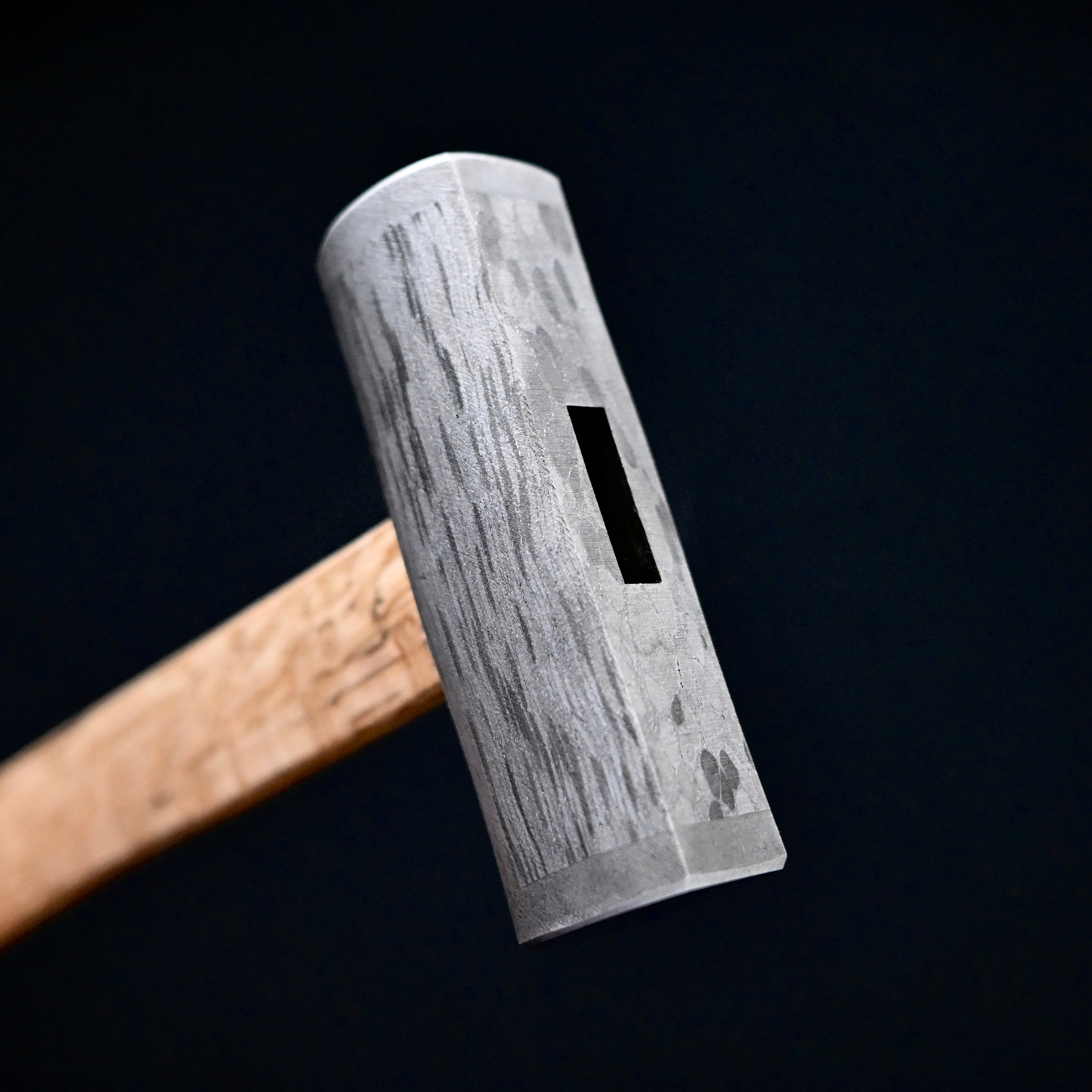 Sozen Square Hammers Damascus finish with Oak Handle 素全 四角玄翁 ダマスカス鋼 白樫柄入