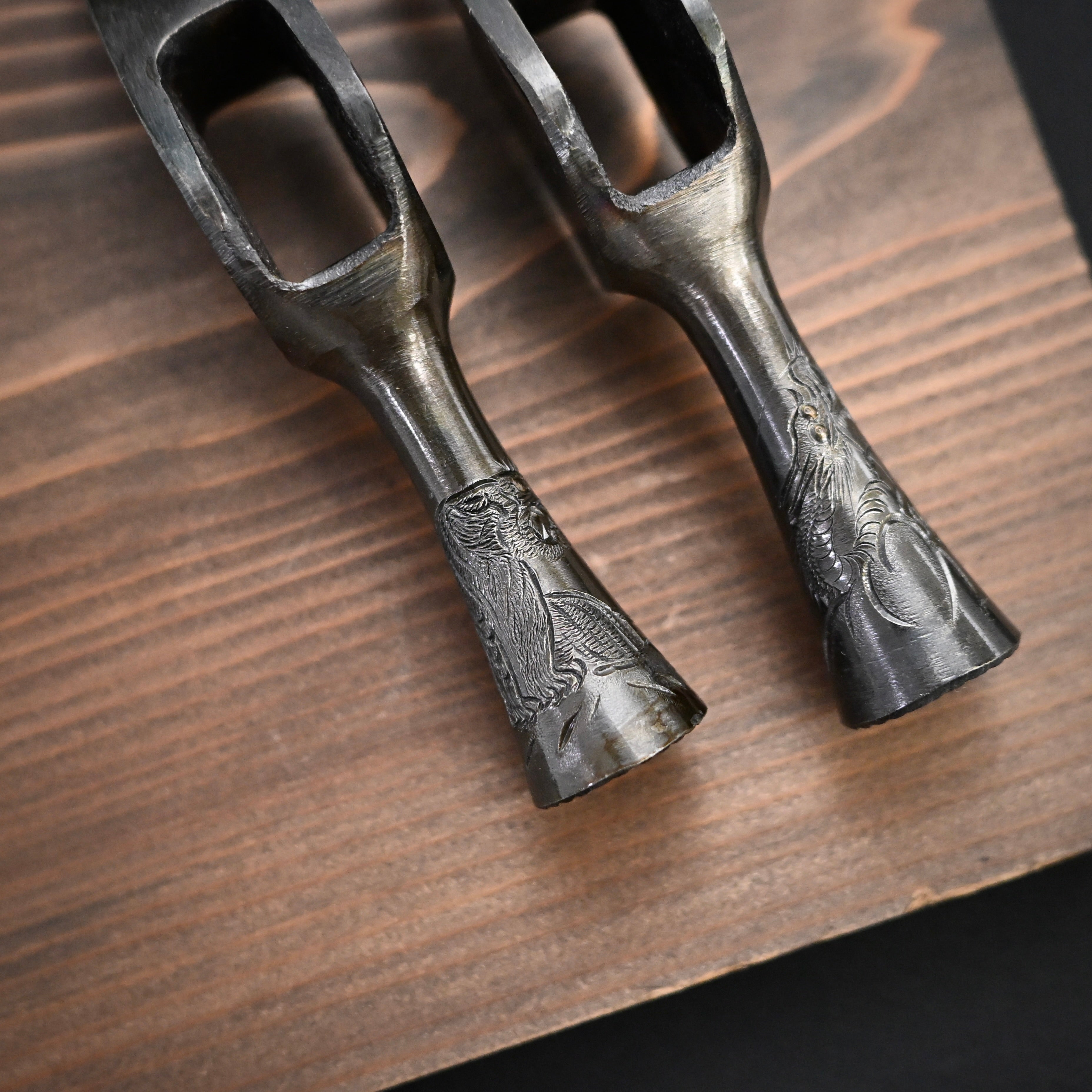 Old stock Kakui Kariwaku Hammers Engraved  掘出し物 カクイ 仮枠槌 小首長 彫入