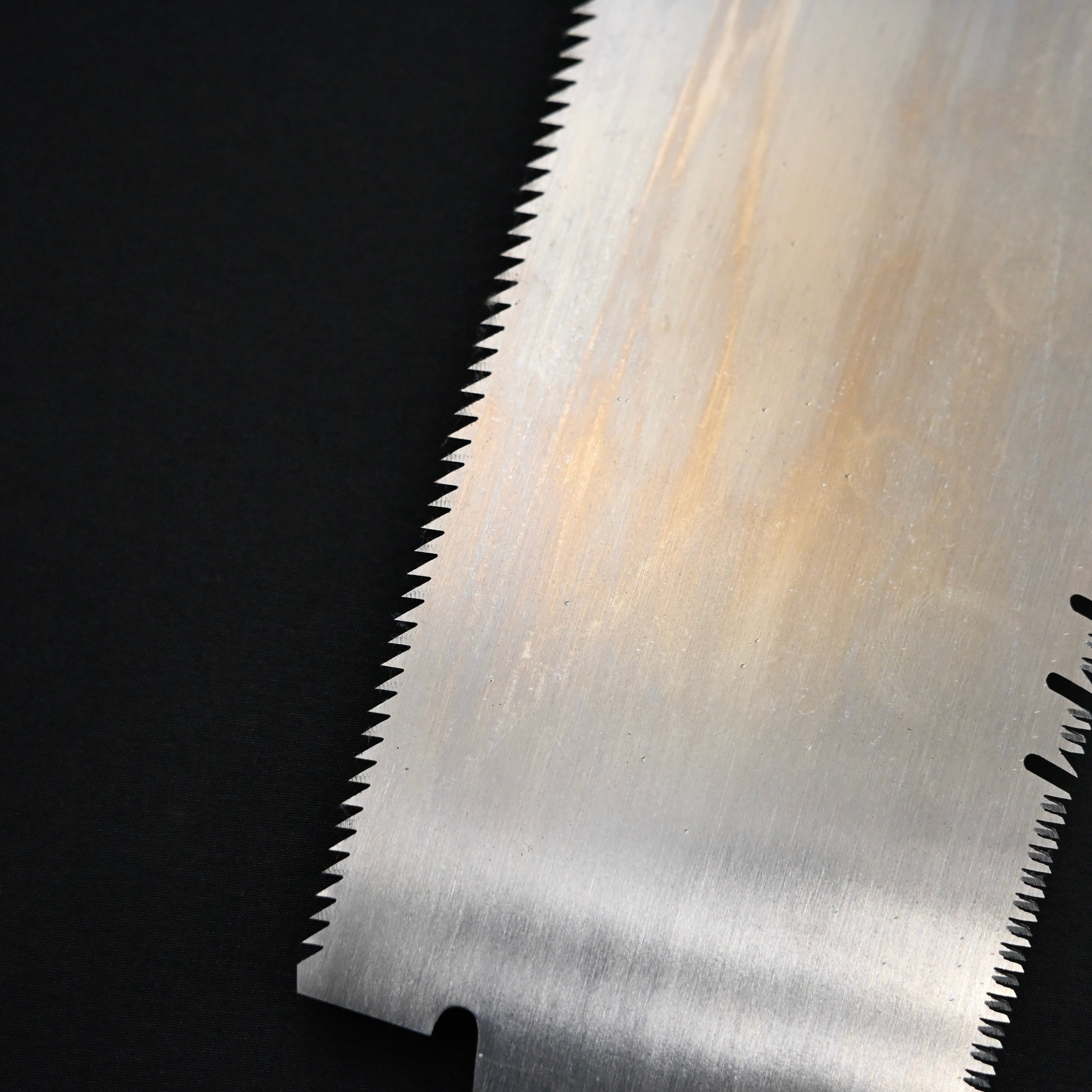 #242  Nagakatsu Double Edge Saw Eddy Type Handles set by Kurashige For Soft Wood 長勝鋸 渦巻き柄 両刃鋸 240mm 針葉用