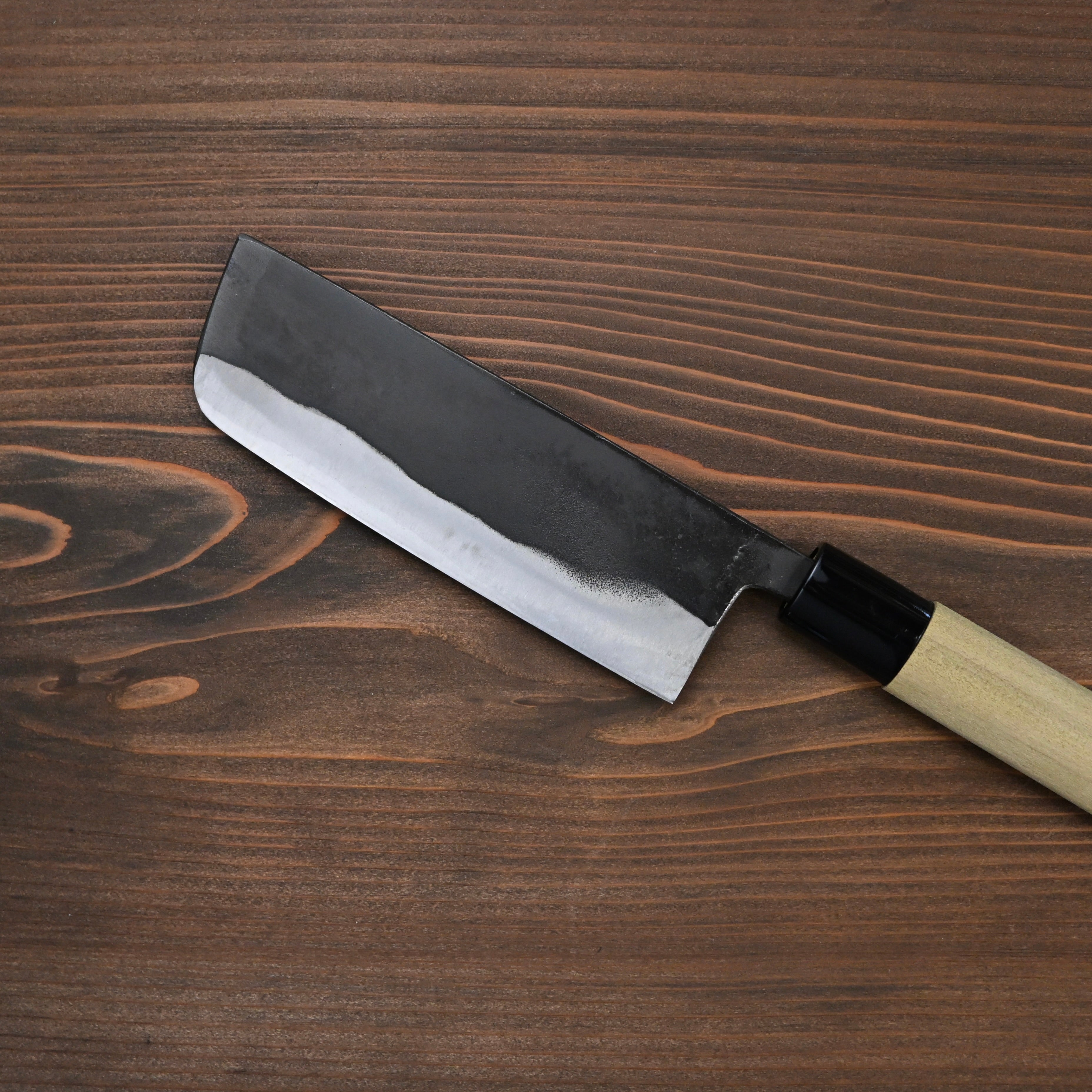 かじ兵衛 白紙鋼 黒打 地型包丁 135mm  Hand made Kajihei Jigata Knife with white steel