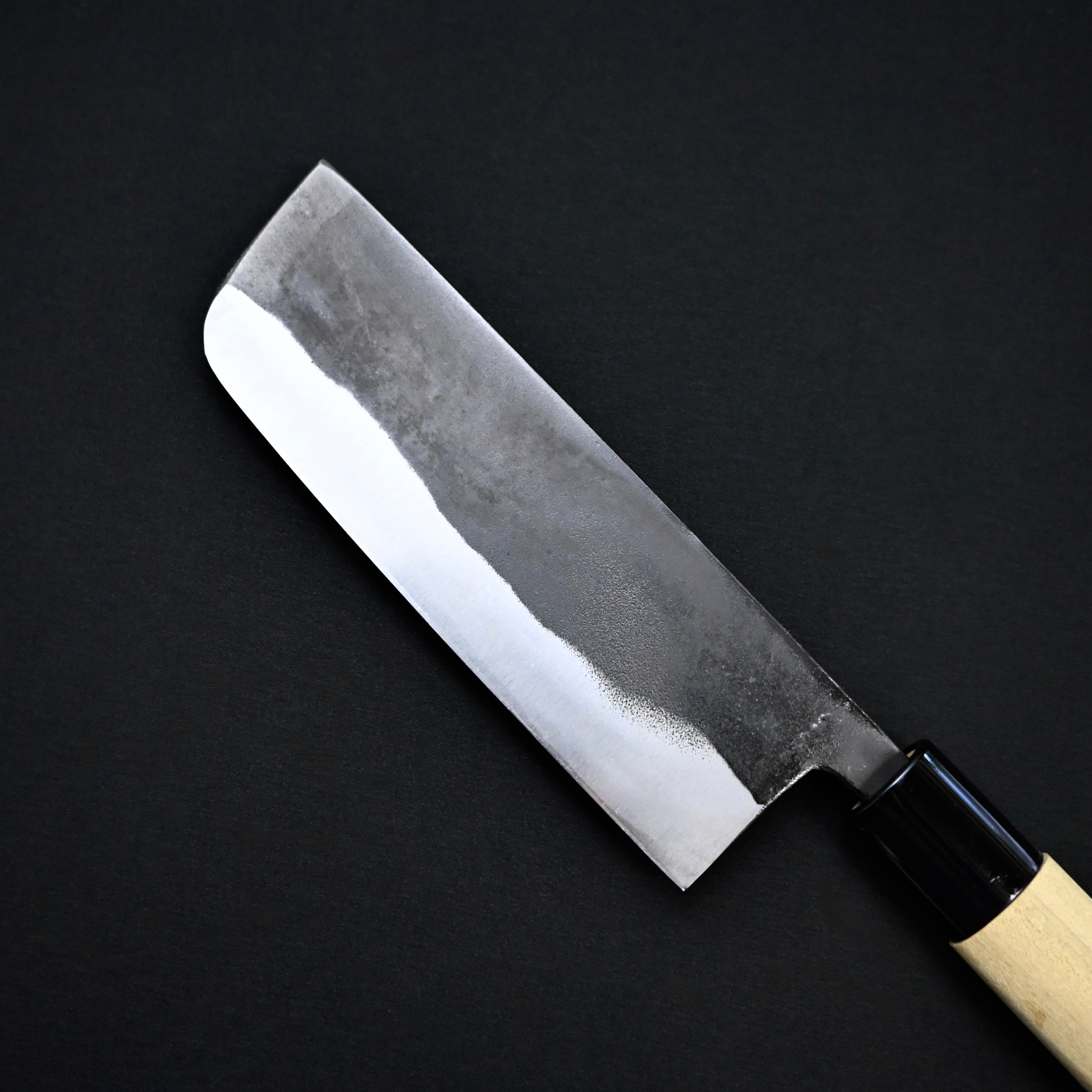 かじ兵衛 白紙鋼 黒打 地型包丁 135mm  Hand made Kajihei Jigata Knife with white steel